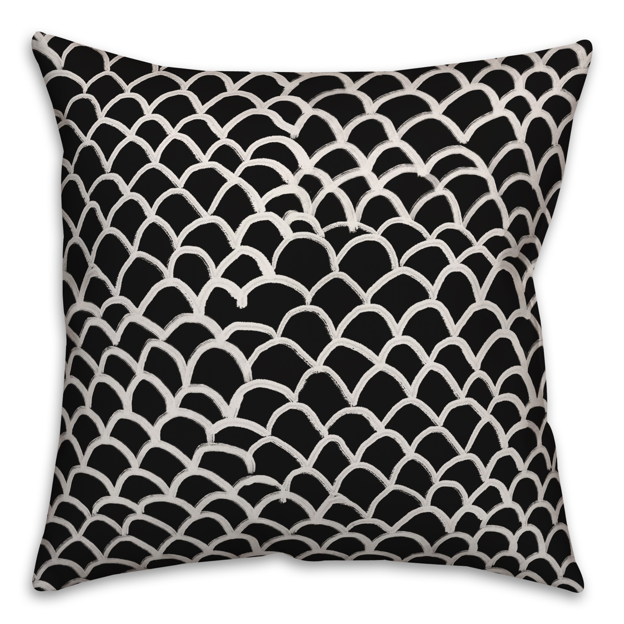 Drawn Scales in Black Pillow