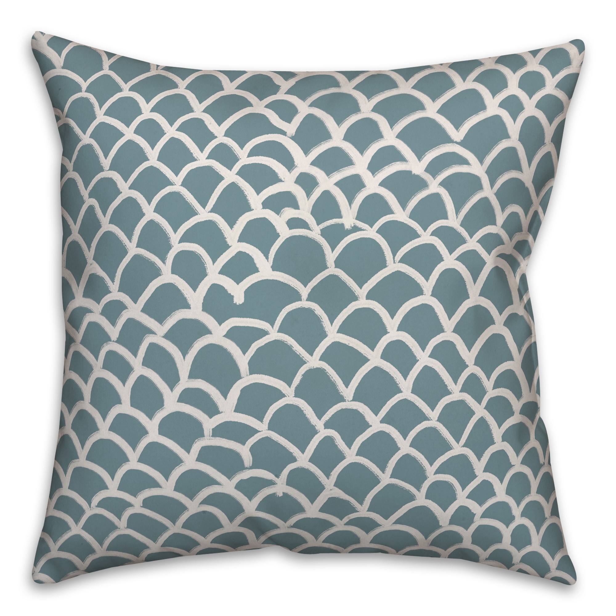 Drawn Scales in Blue Pillow