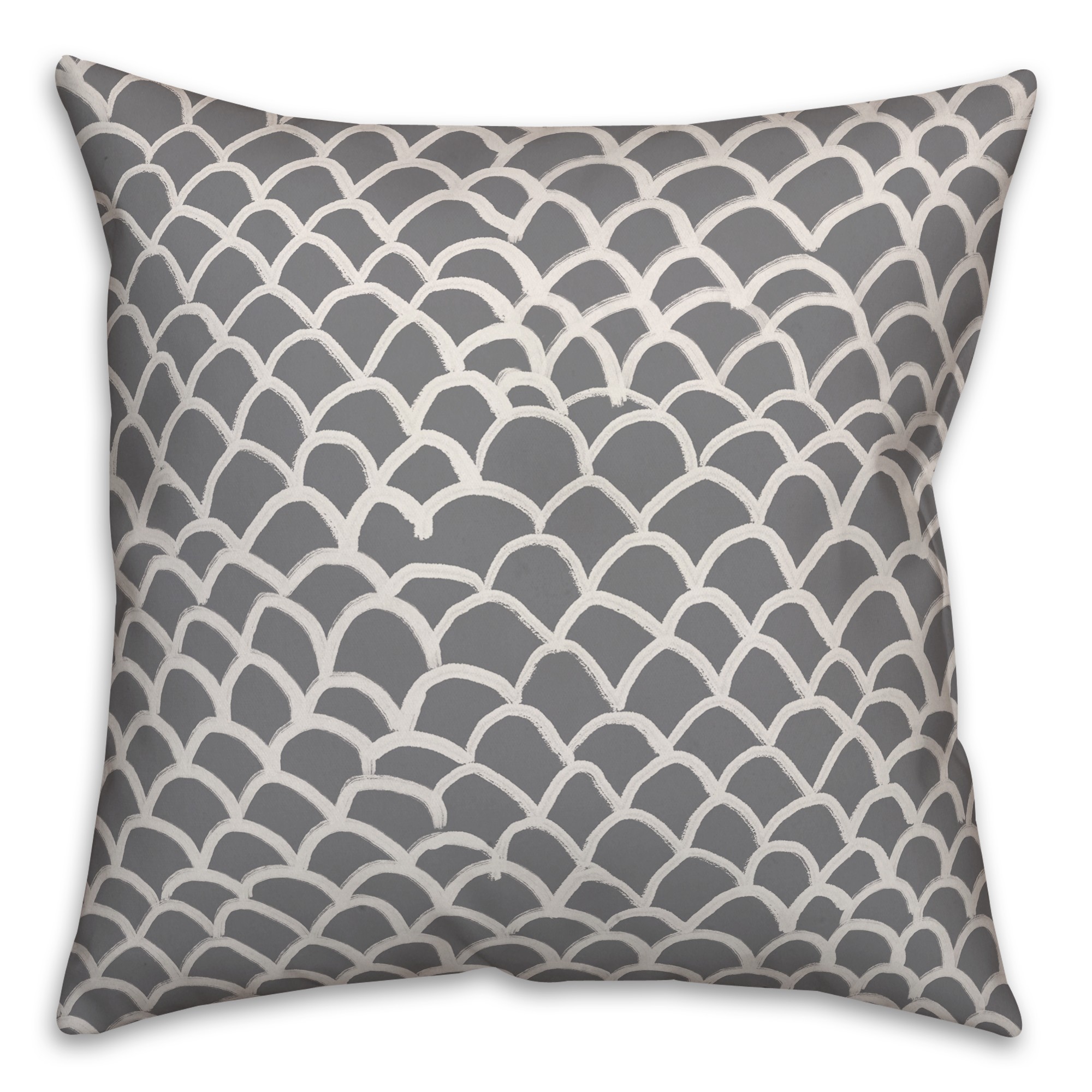 Drawn Scales in Gray Pillow