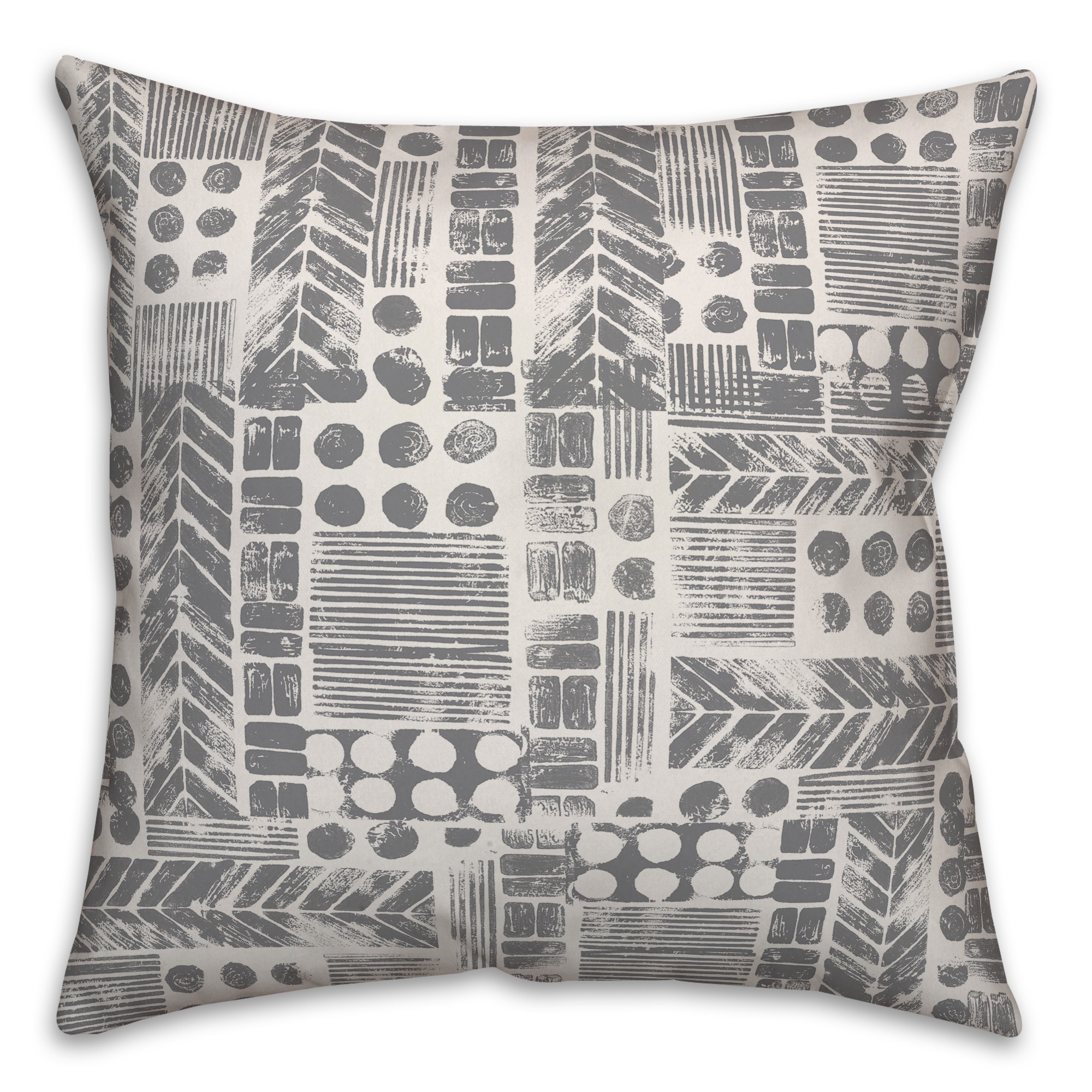 Aztec Stamp in Gray Pillow
