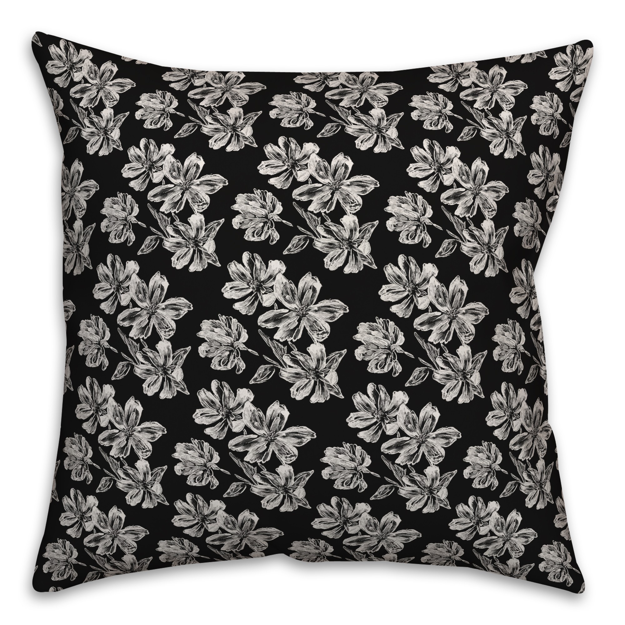 Flowers in Black Pillow