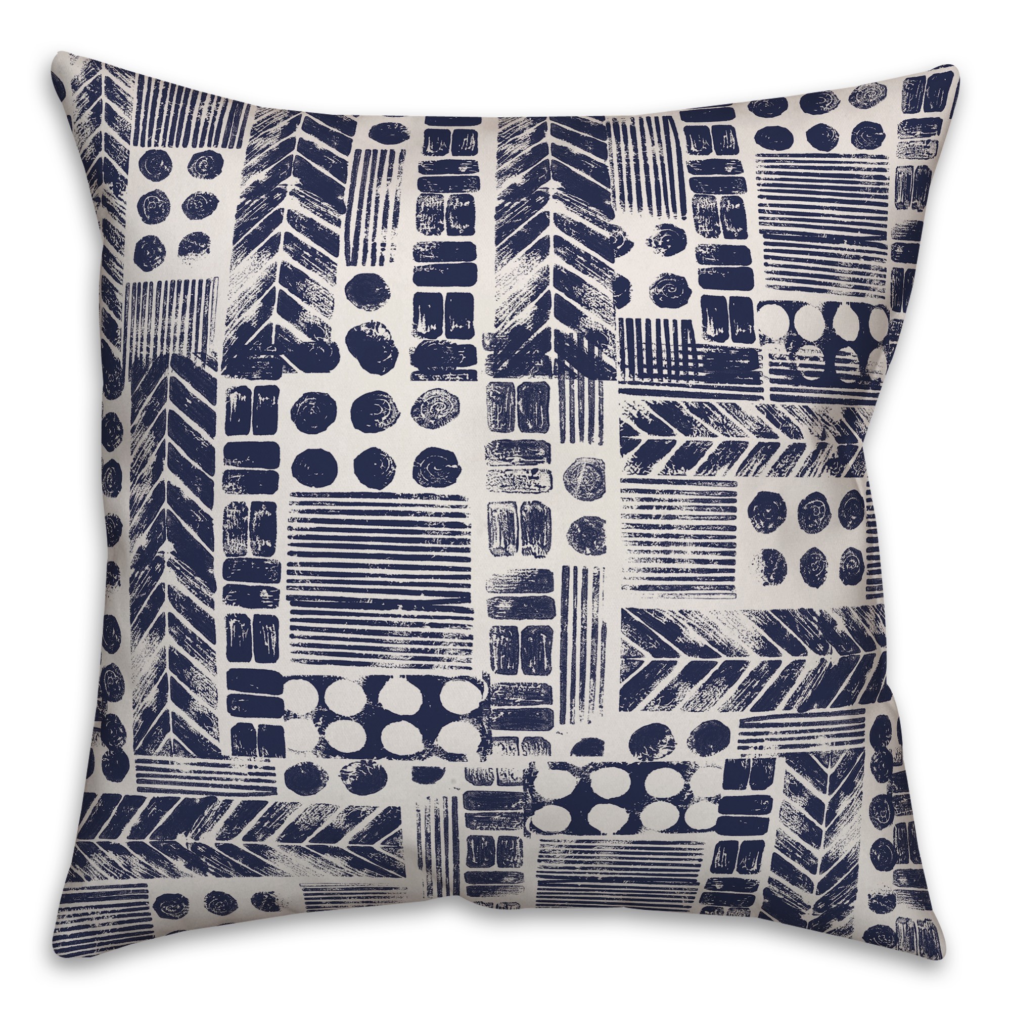 Aztec Stamp in Blue Pillow