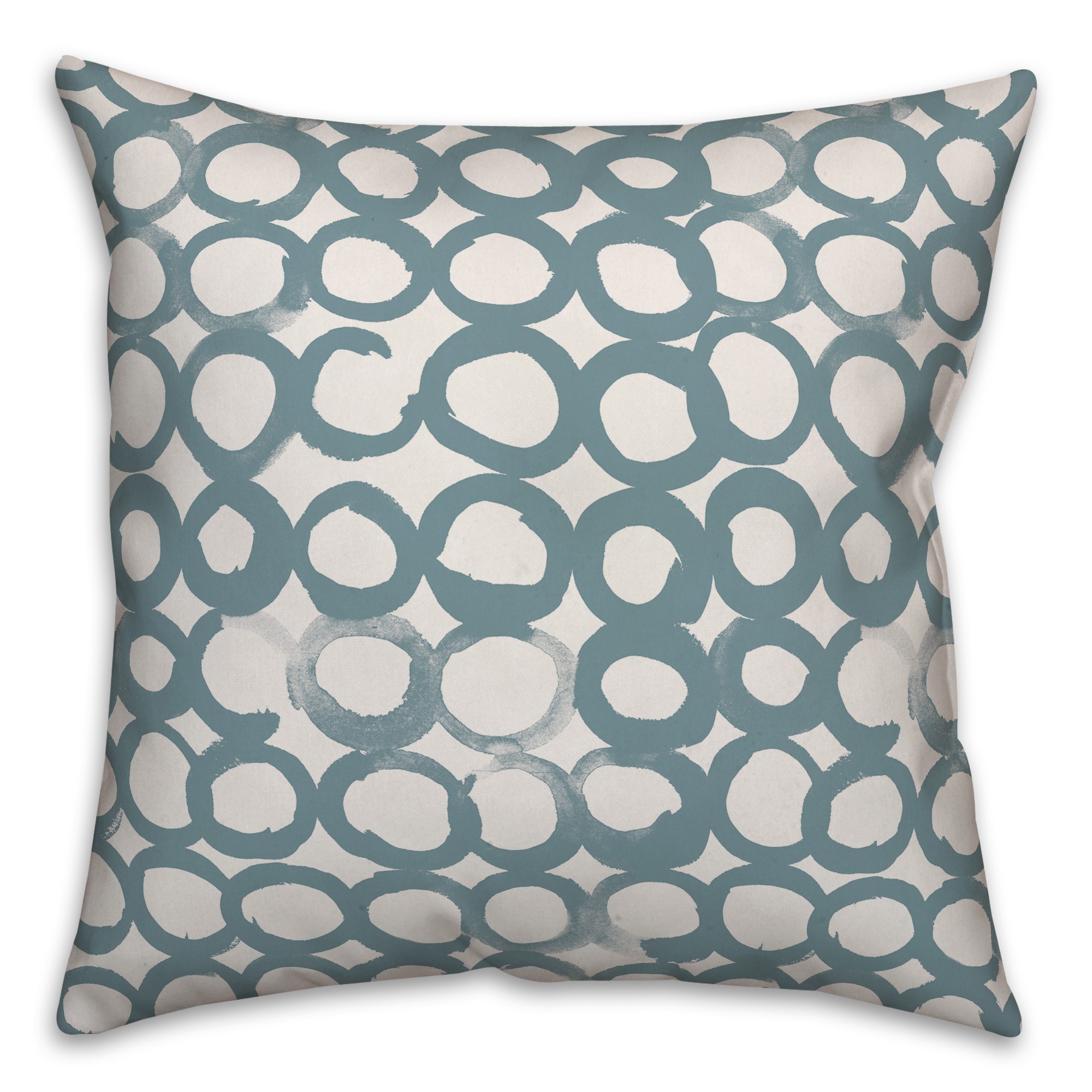 Ink Circles in Blue Pillow