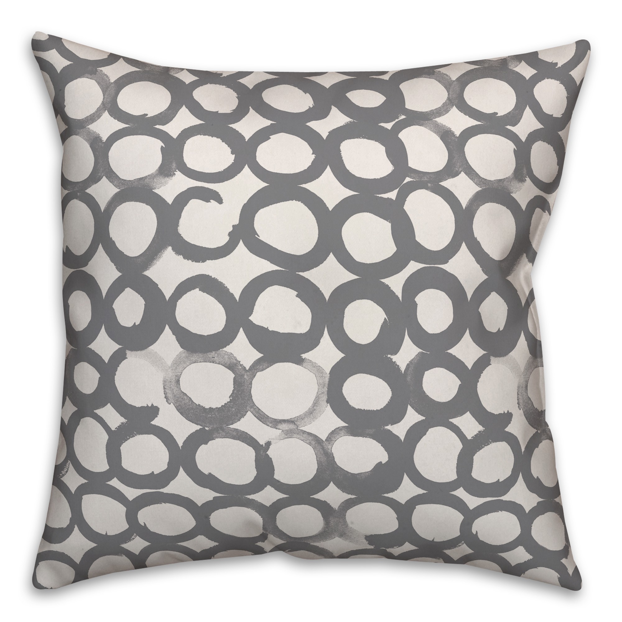 Ink Circles in Gray Pillow