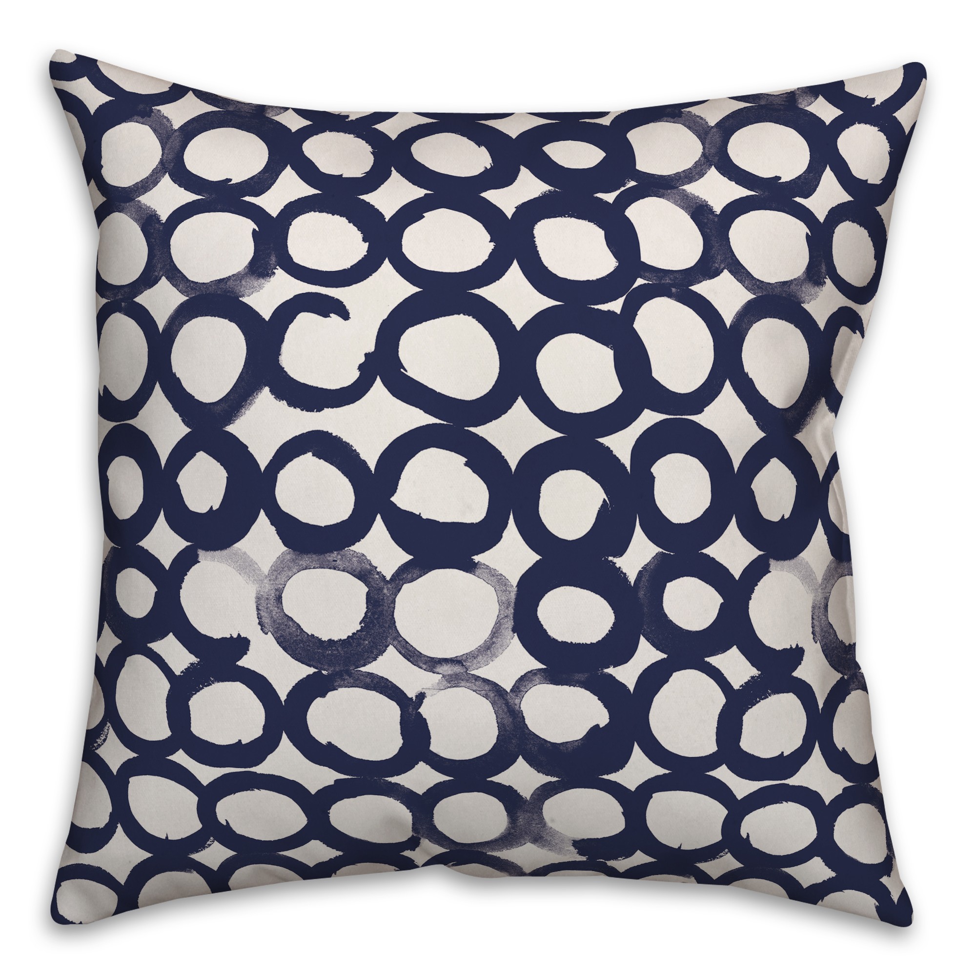 Ink Circles in Blue Pillow