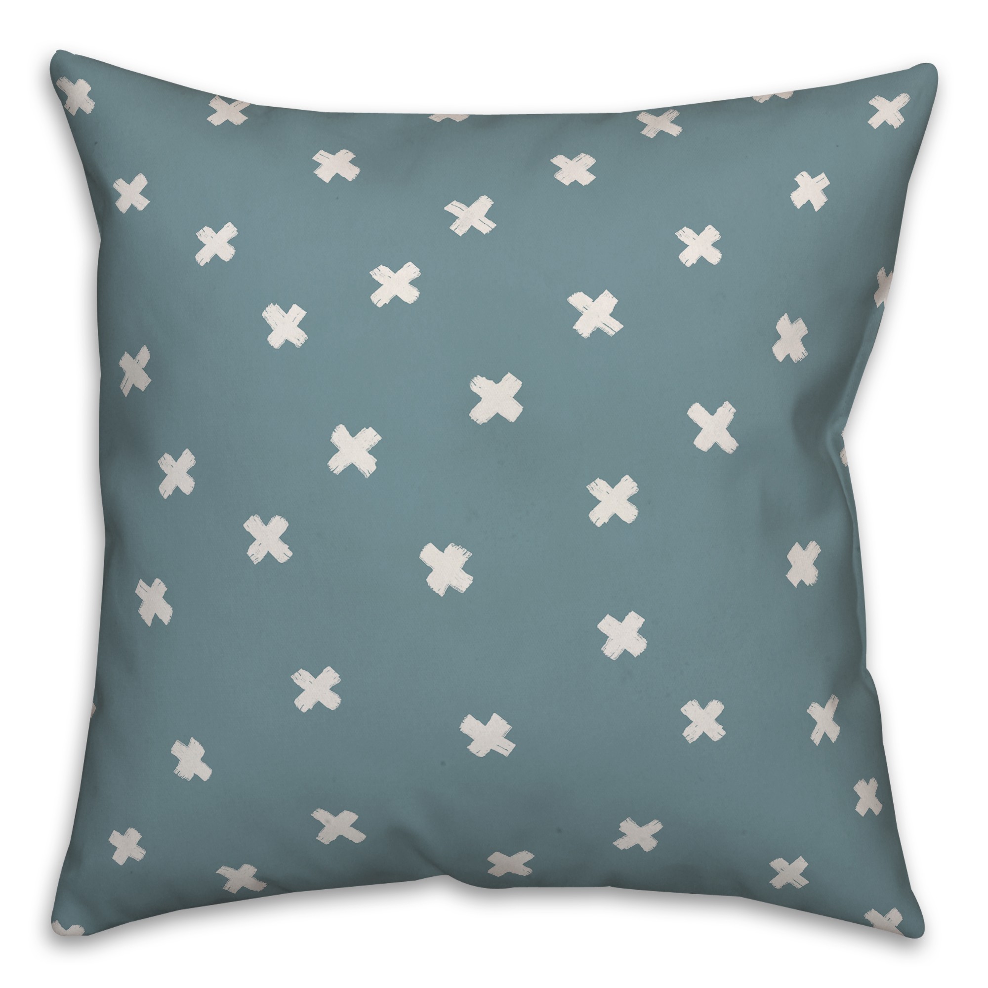 Ink Cross Pattern in Blue Pillow