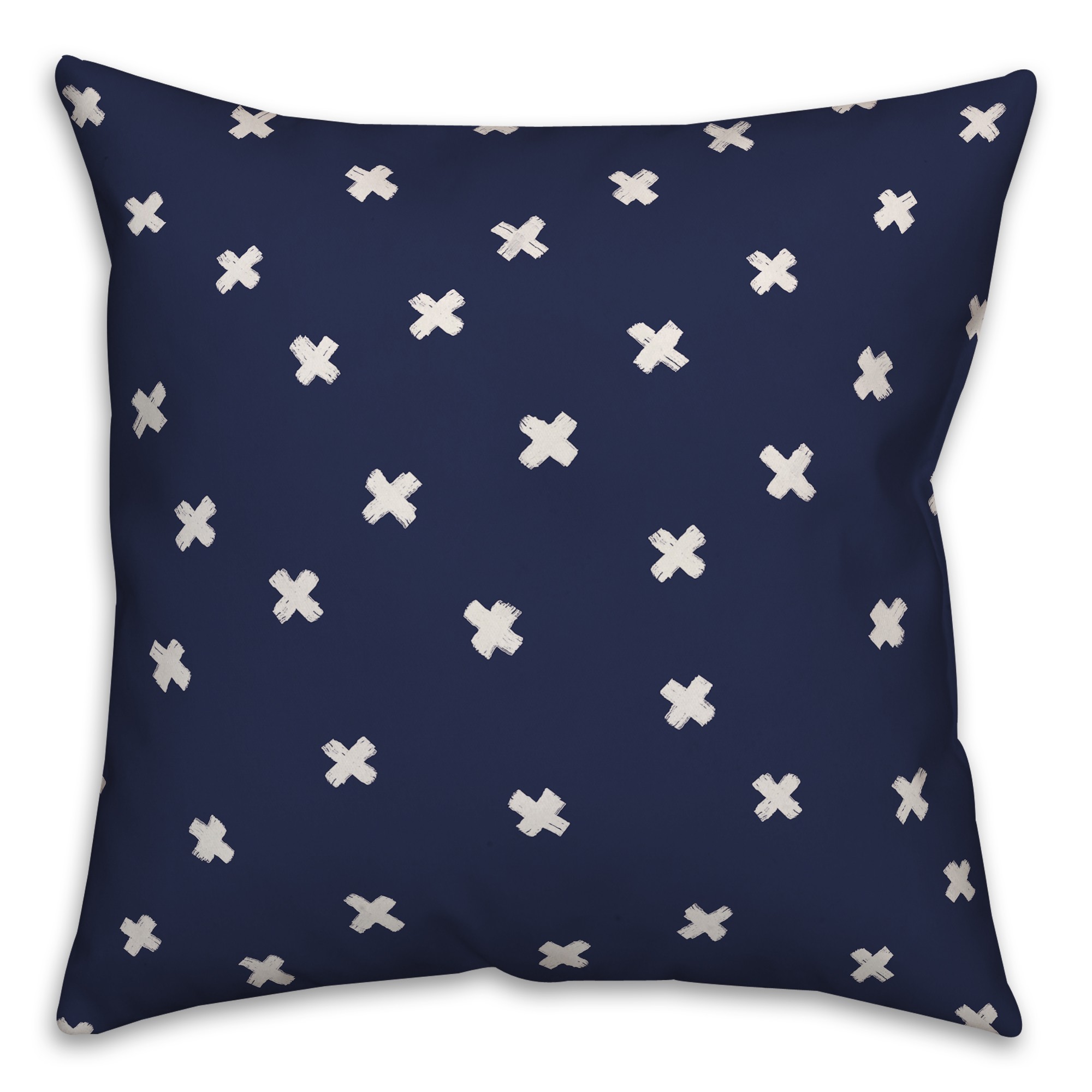 Ink Cross Pattern in Blue Pillow