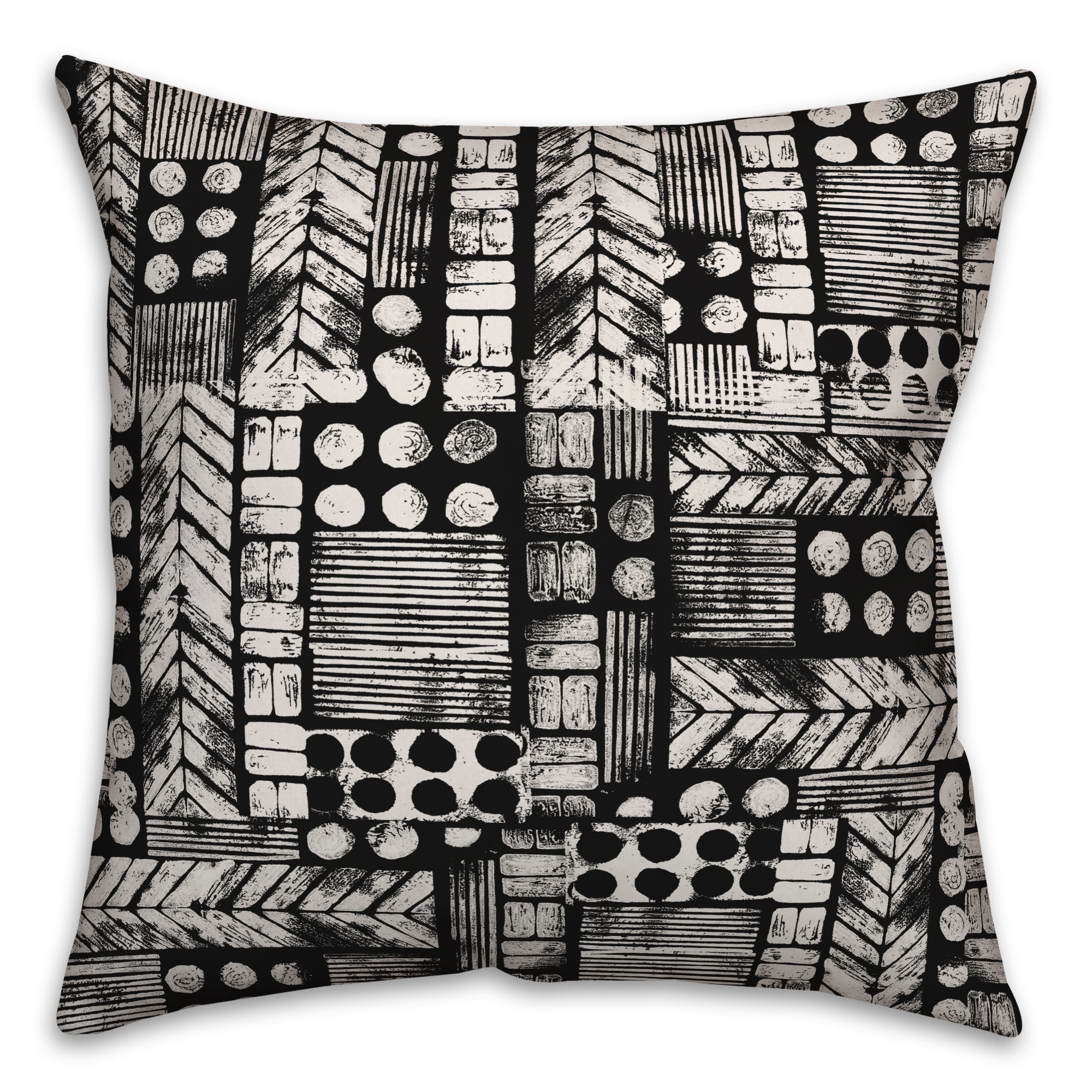 Aztec Stamp in Black Pillow