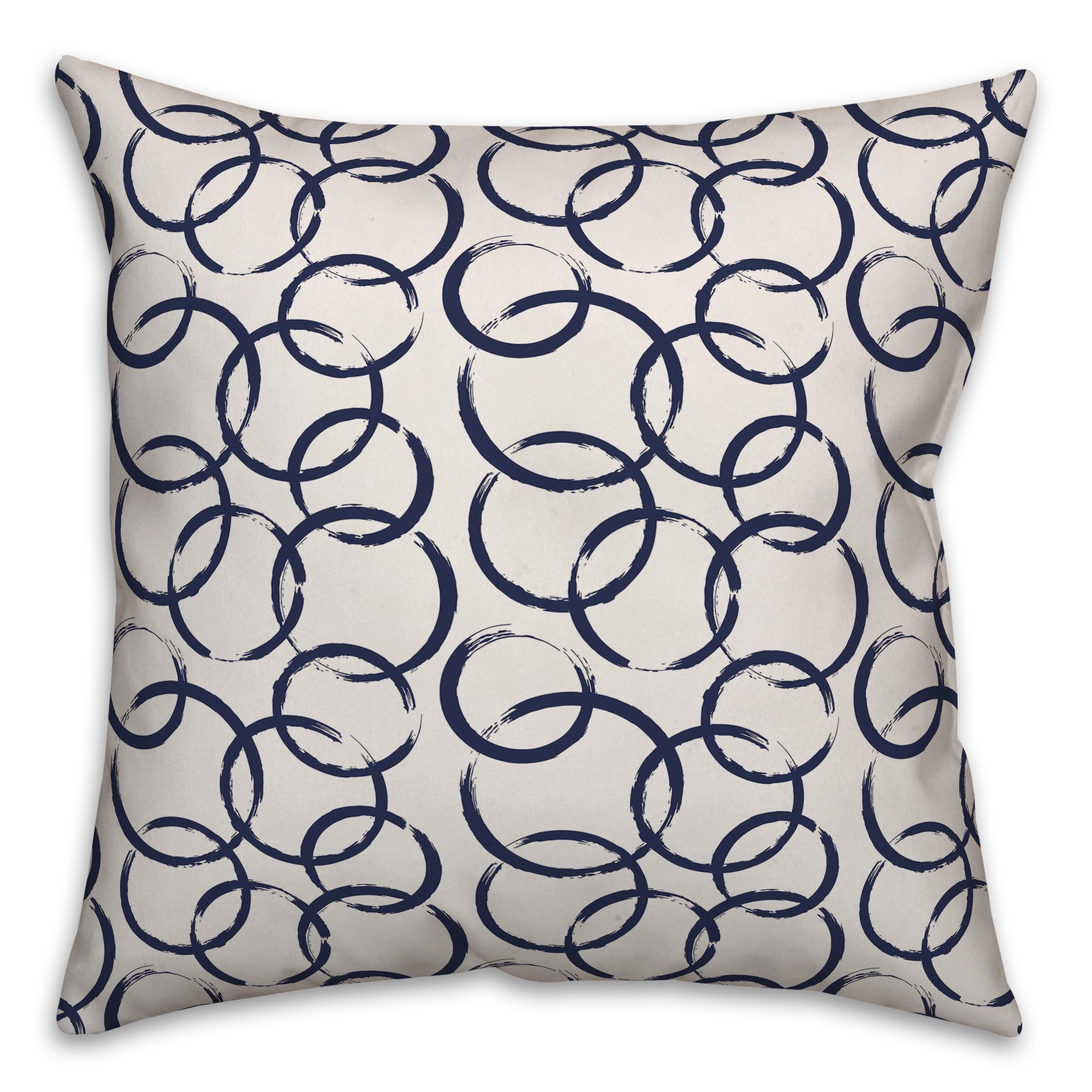 Ink Rings in Blue Pillow