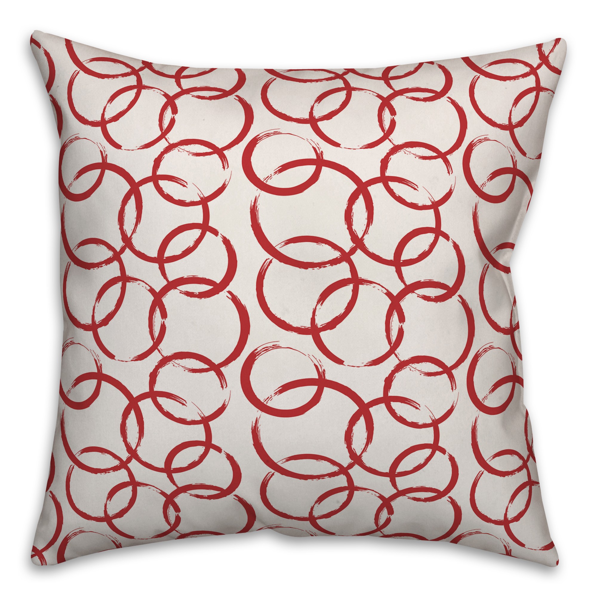 Ink Rings in Red Pillow