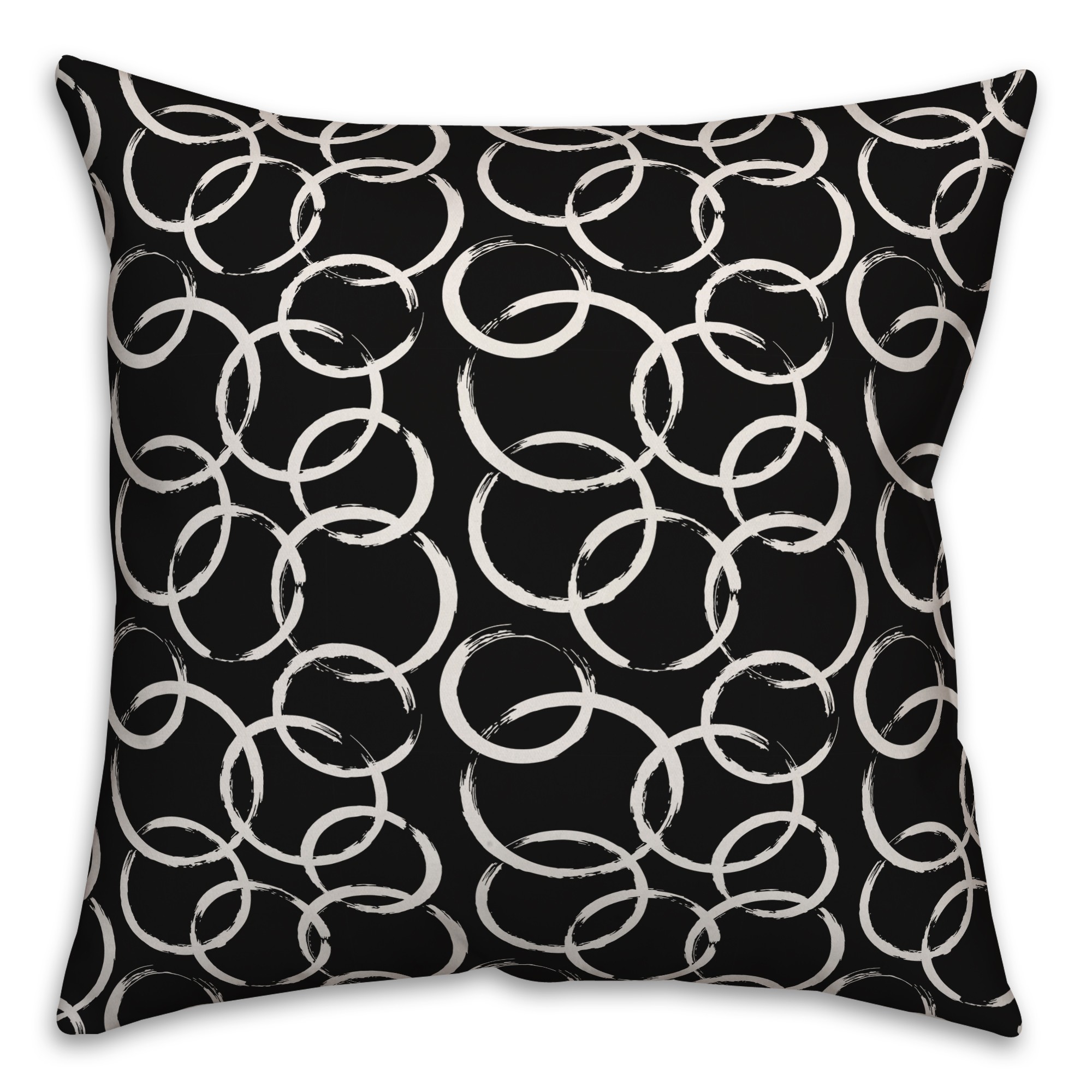 Ink Rings in Black Pillow