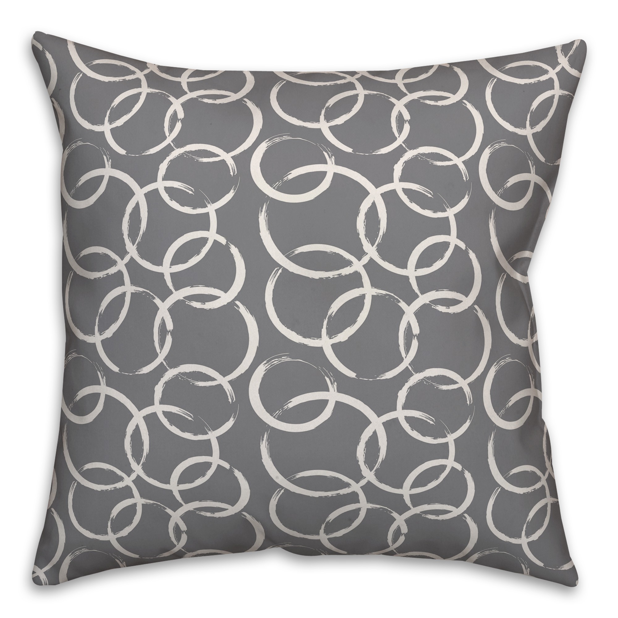 Ink Rings in Gray Pillow