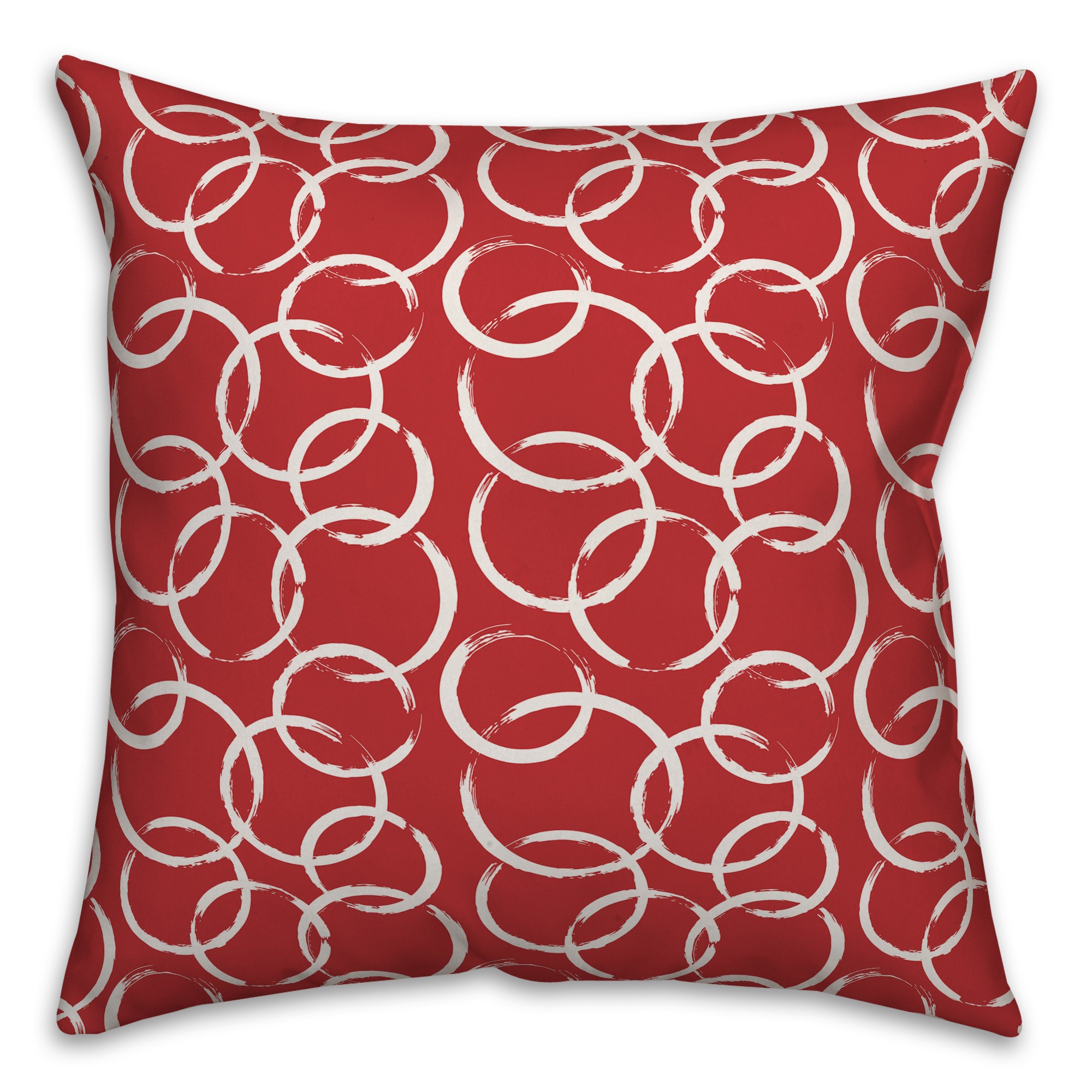 Ink Rings in Red Pillow