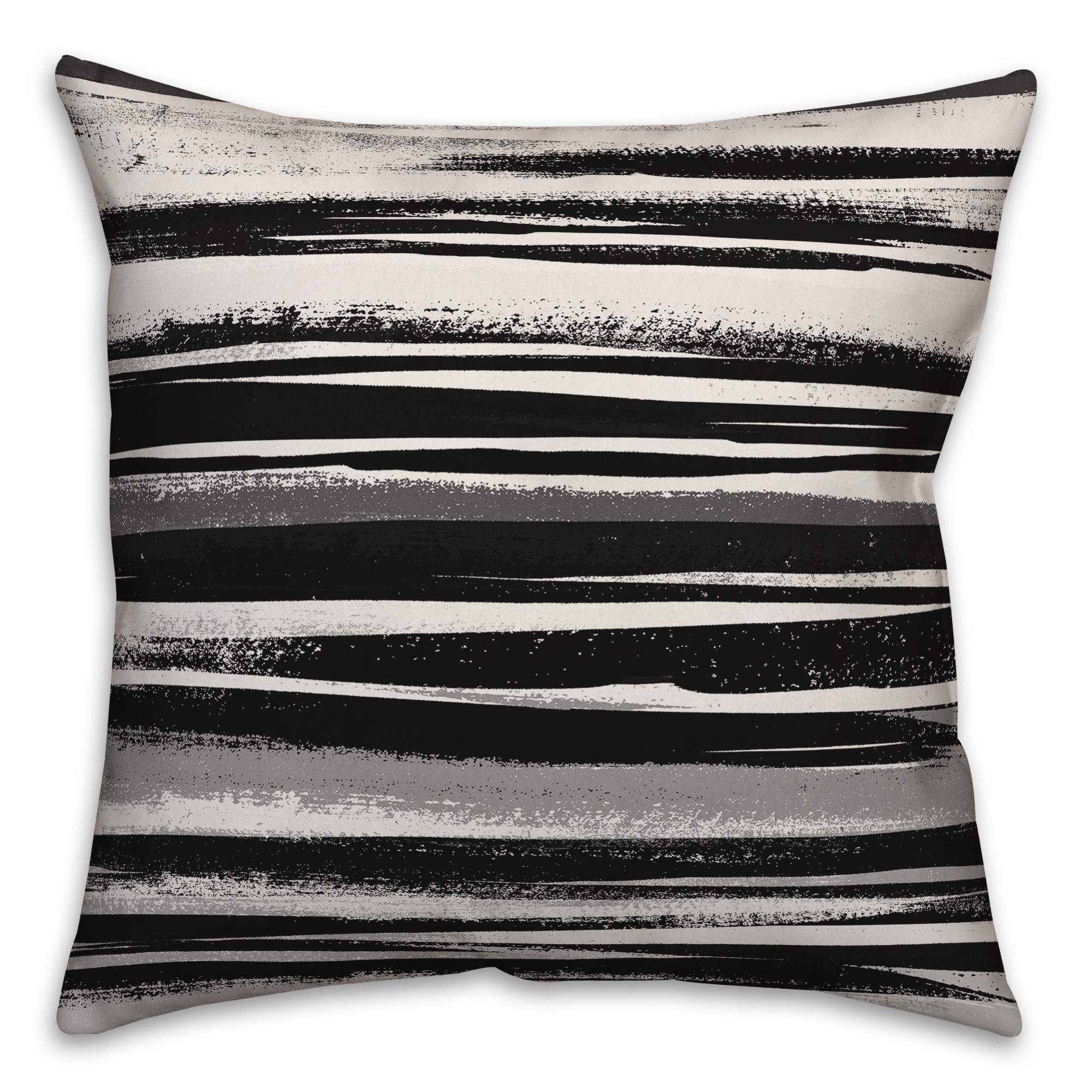 Ink Stripes in Black Pillow