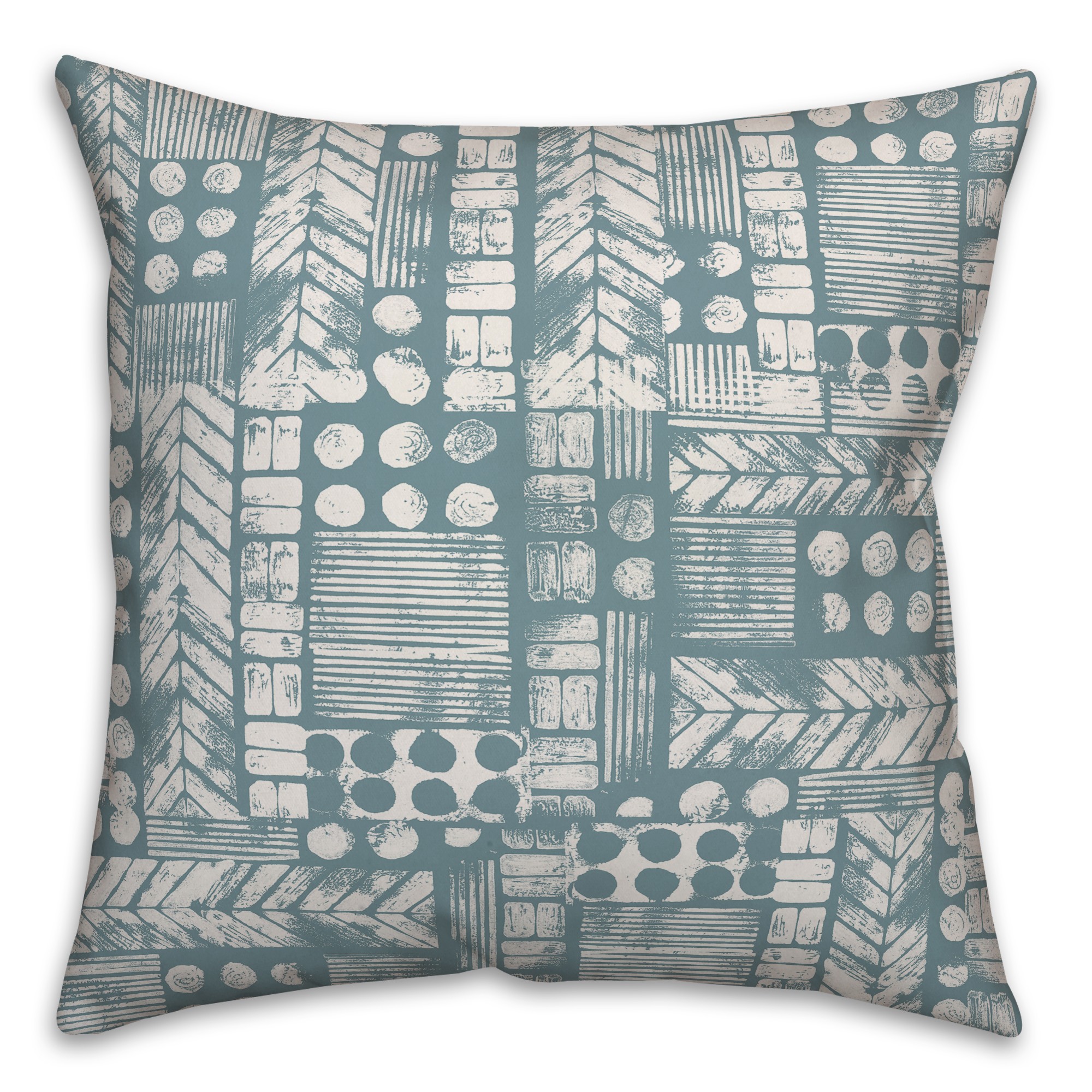 Aztec Stamp in Blue Pillow