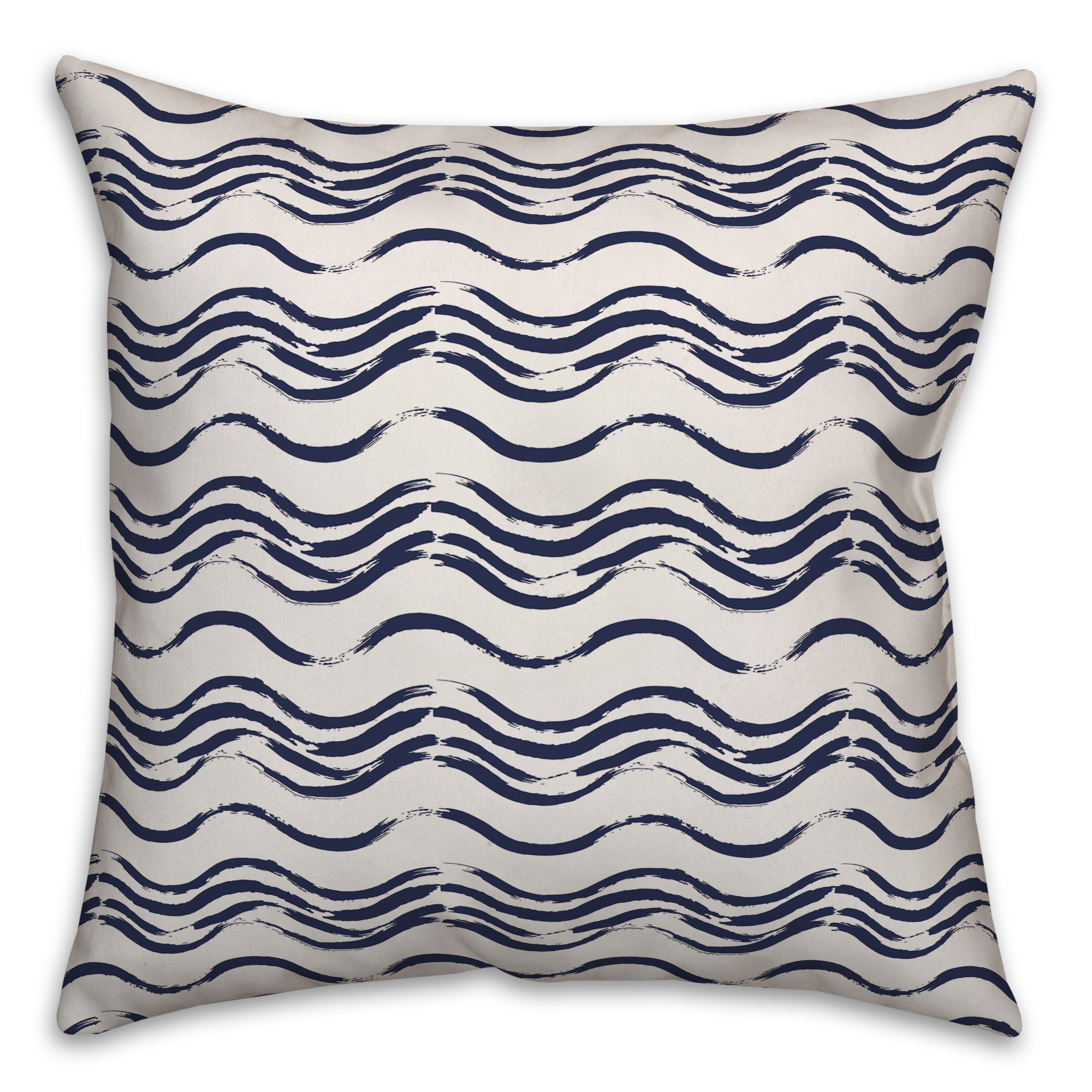 Ink Waves in Blue Pillow