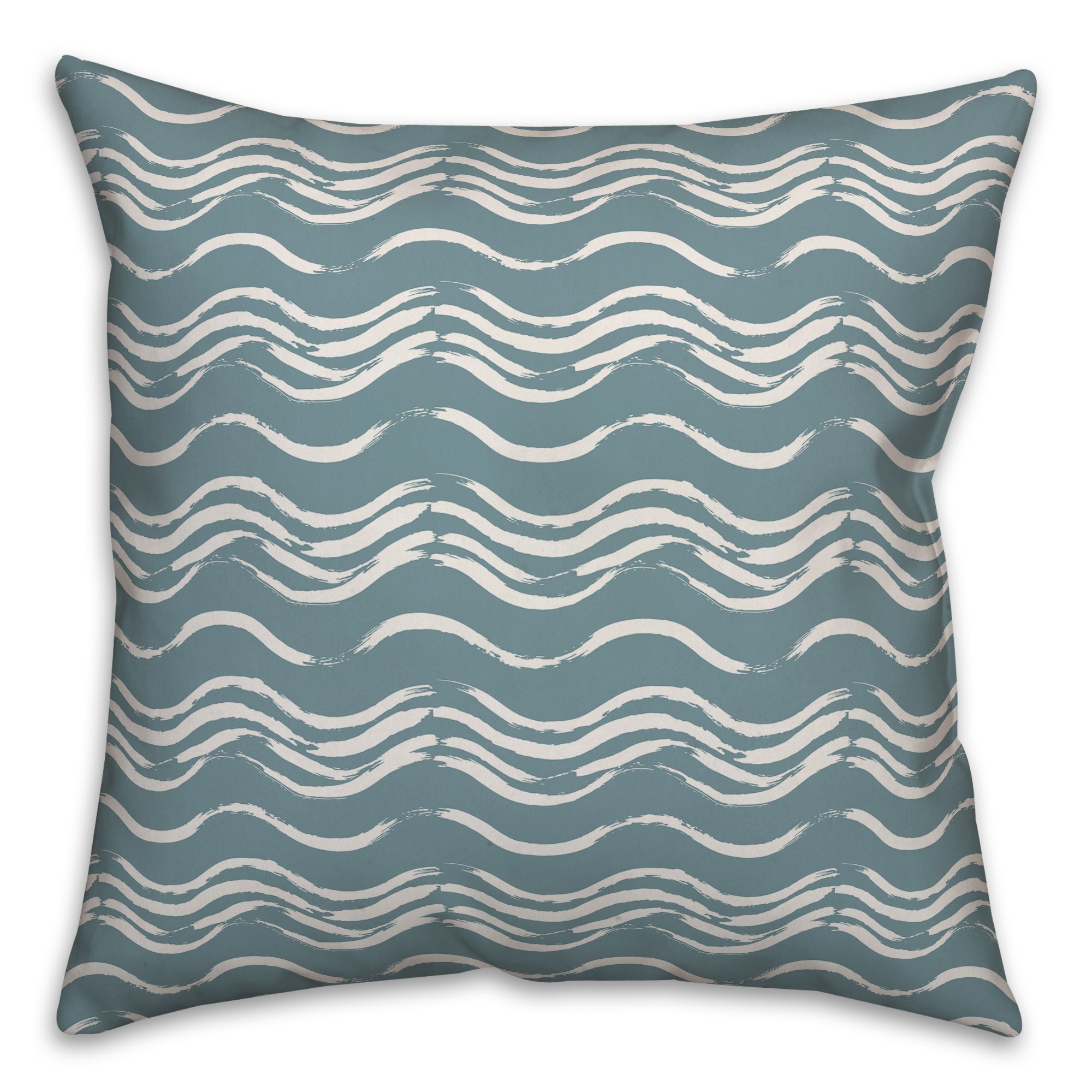 Ink Waves in Blue Pillow
