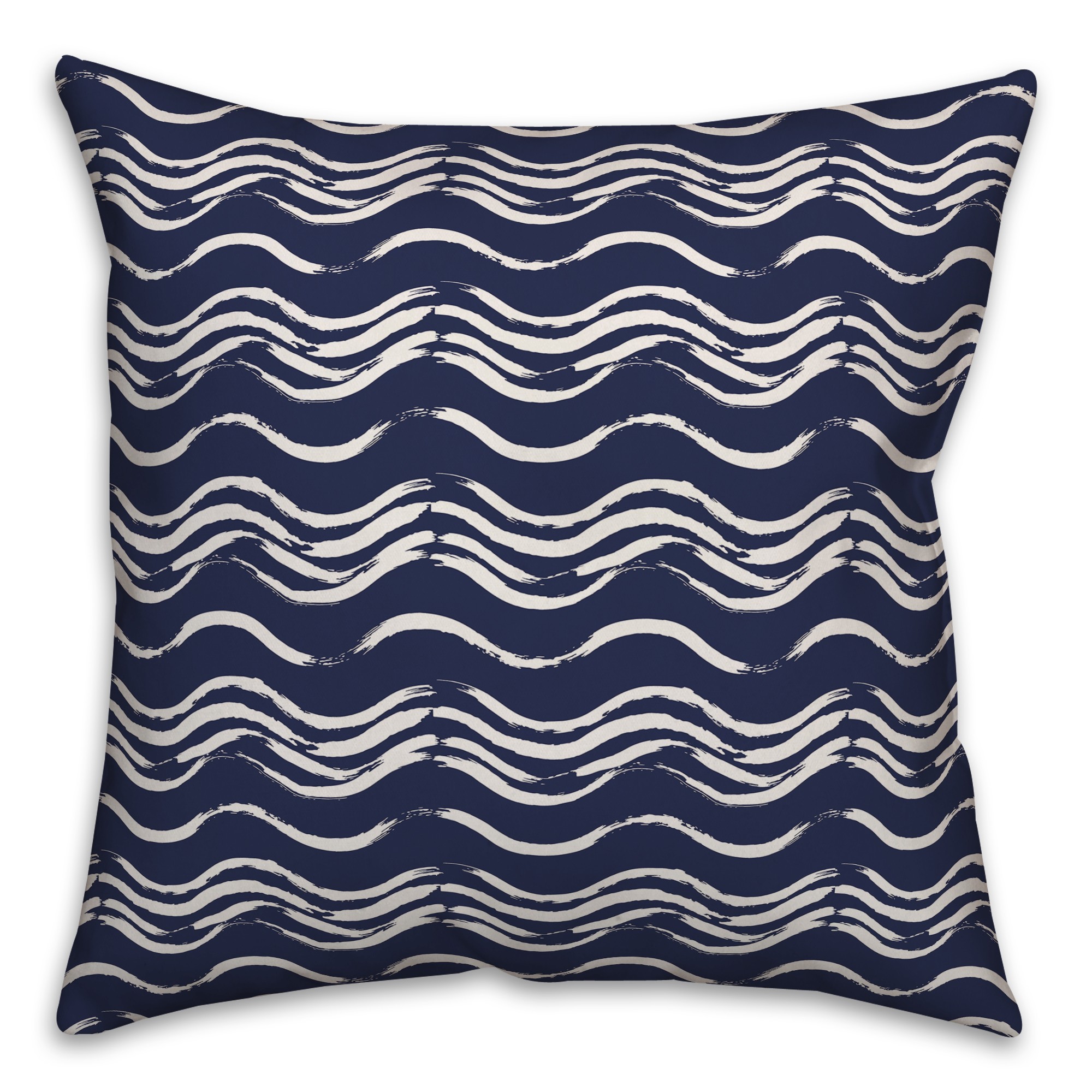 Ink Waves in Blue Pillow