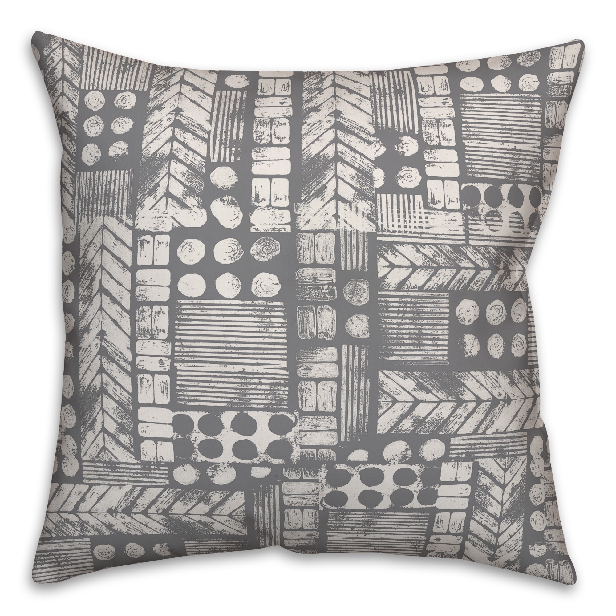 Aztec Stamp in Gray Pillow