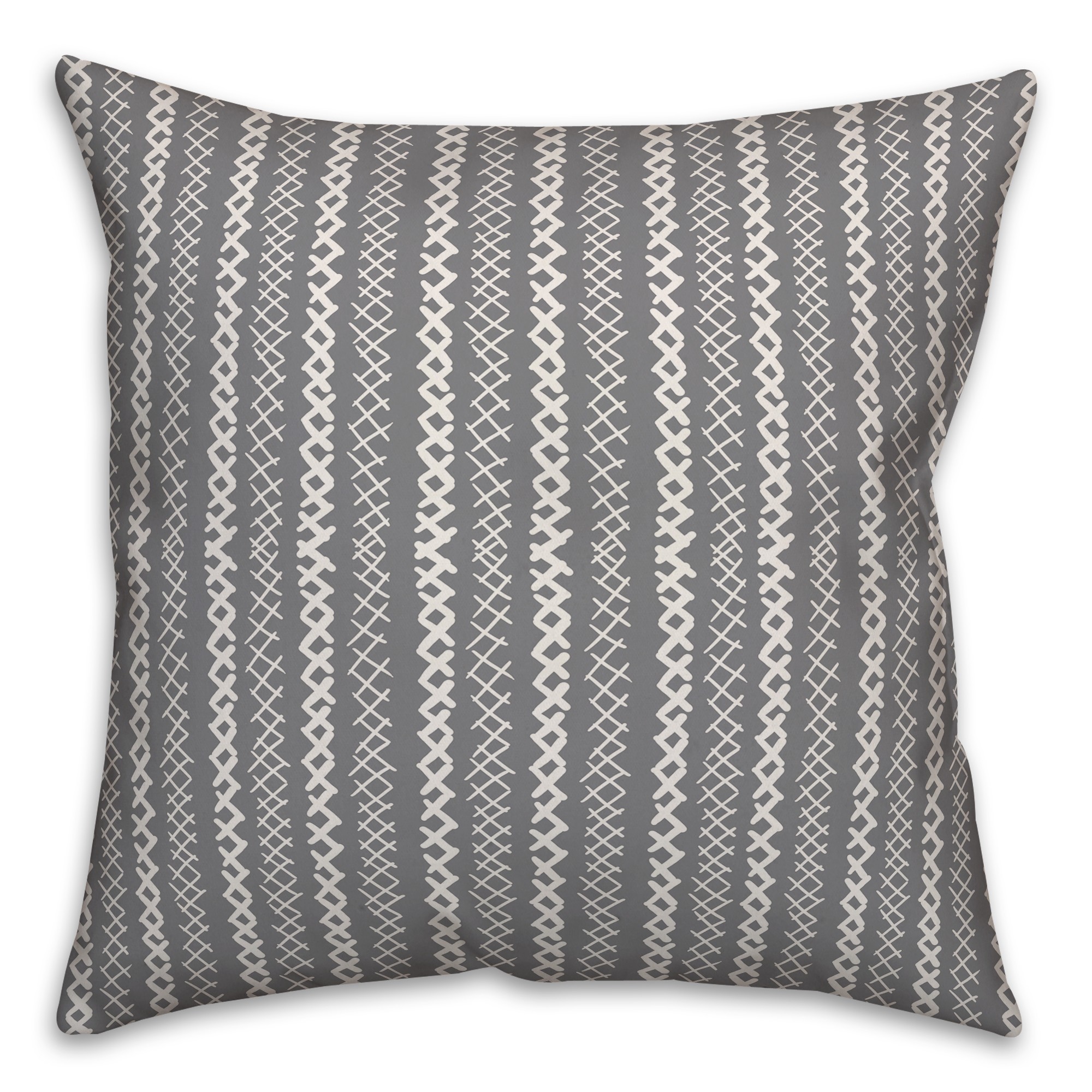 Cross Pattern in Gray Pillow