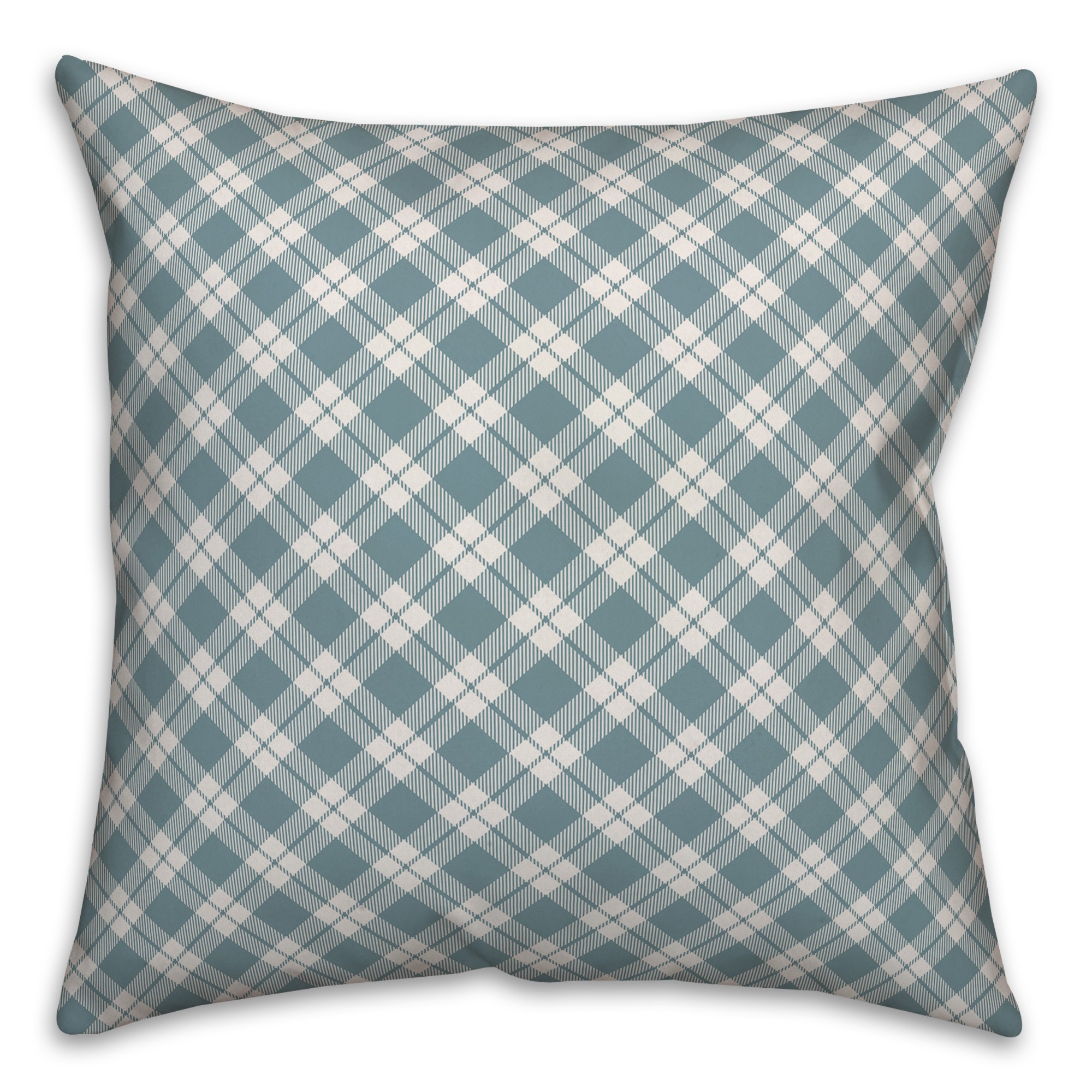 Plaid in Blue Pillow