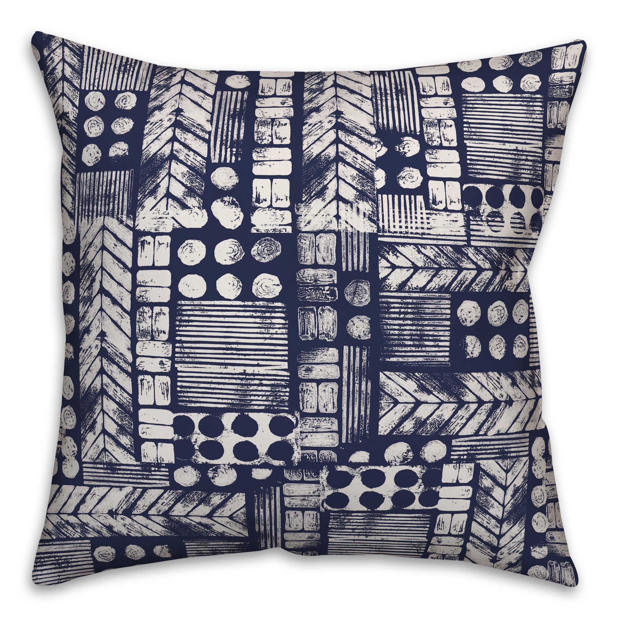 Aztec Stamp in Blue Pillow