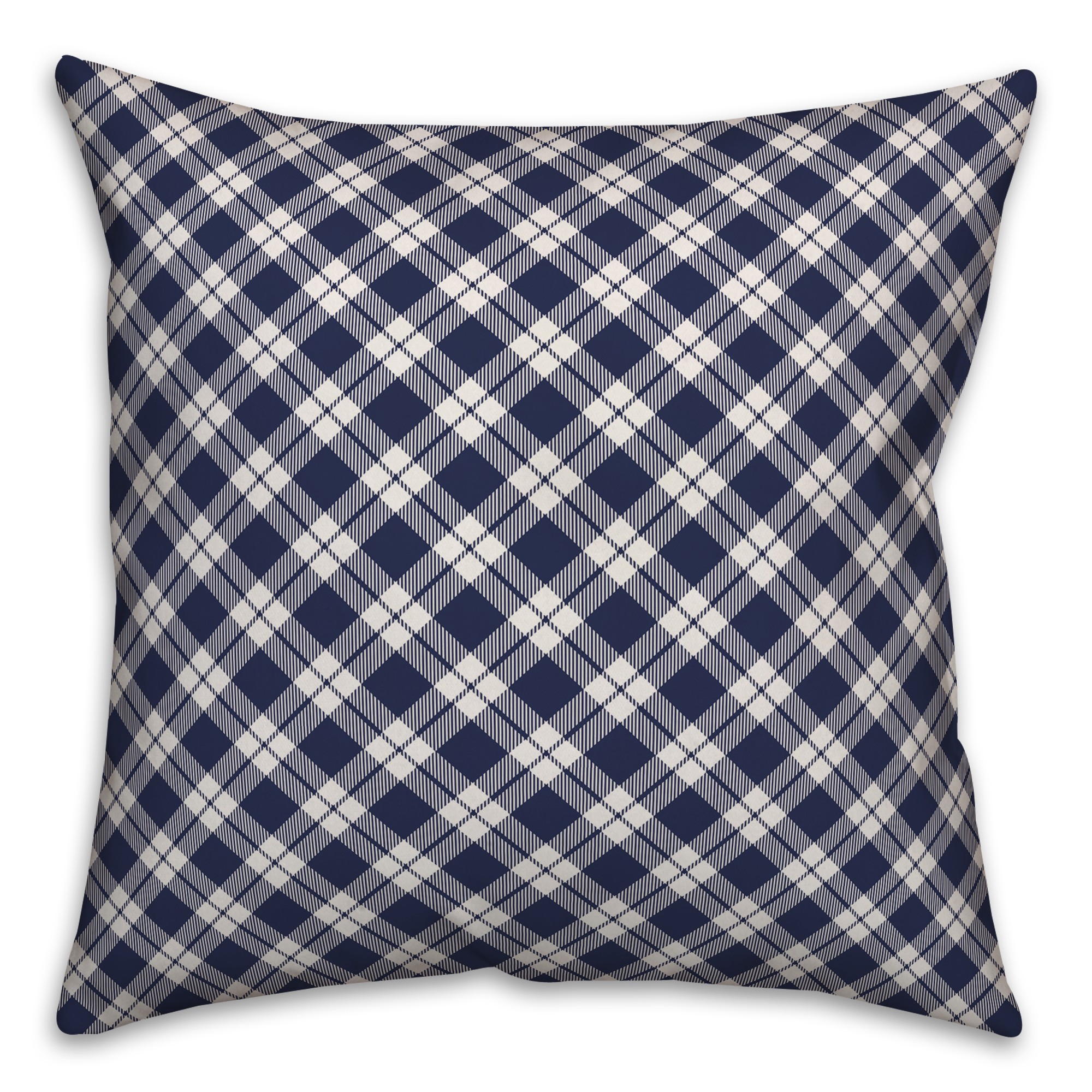 Plaid in Blue Pillow