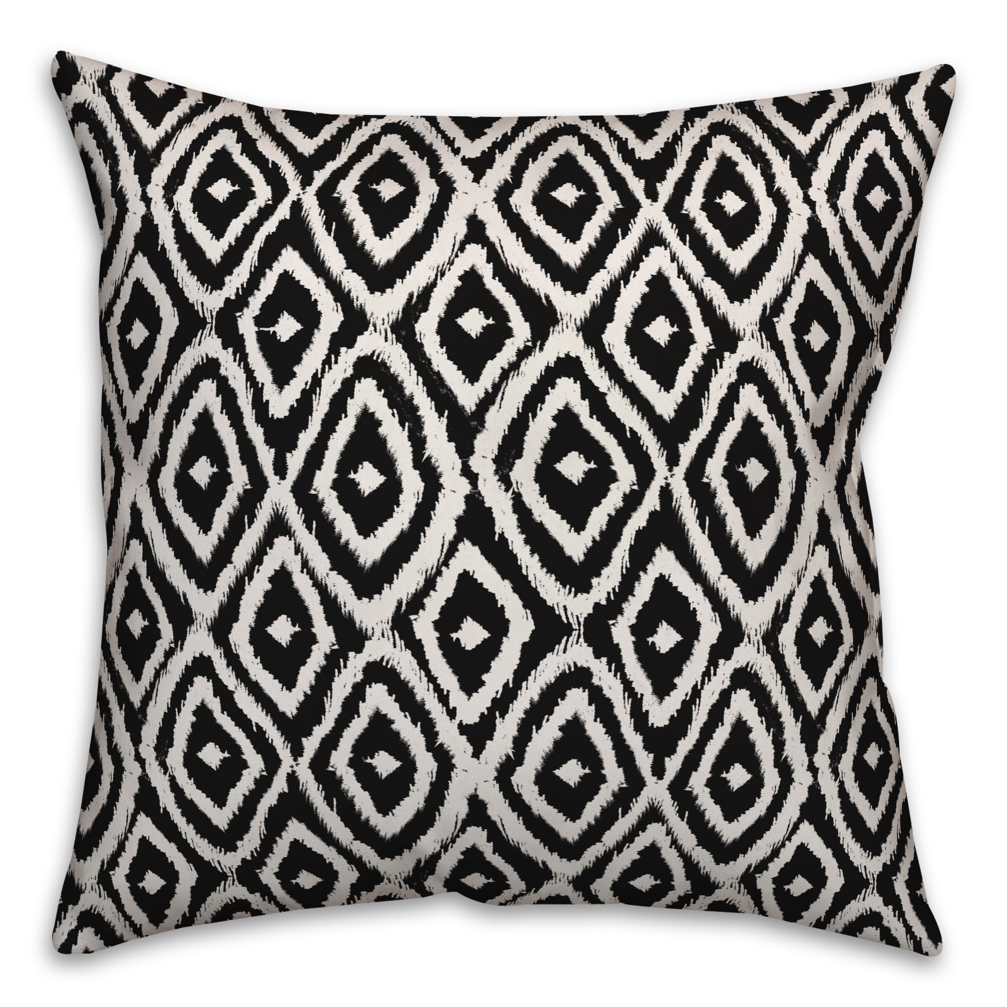 Ikat in Black Pillow
