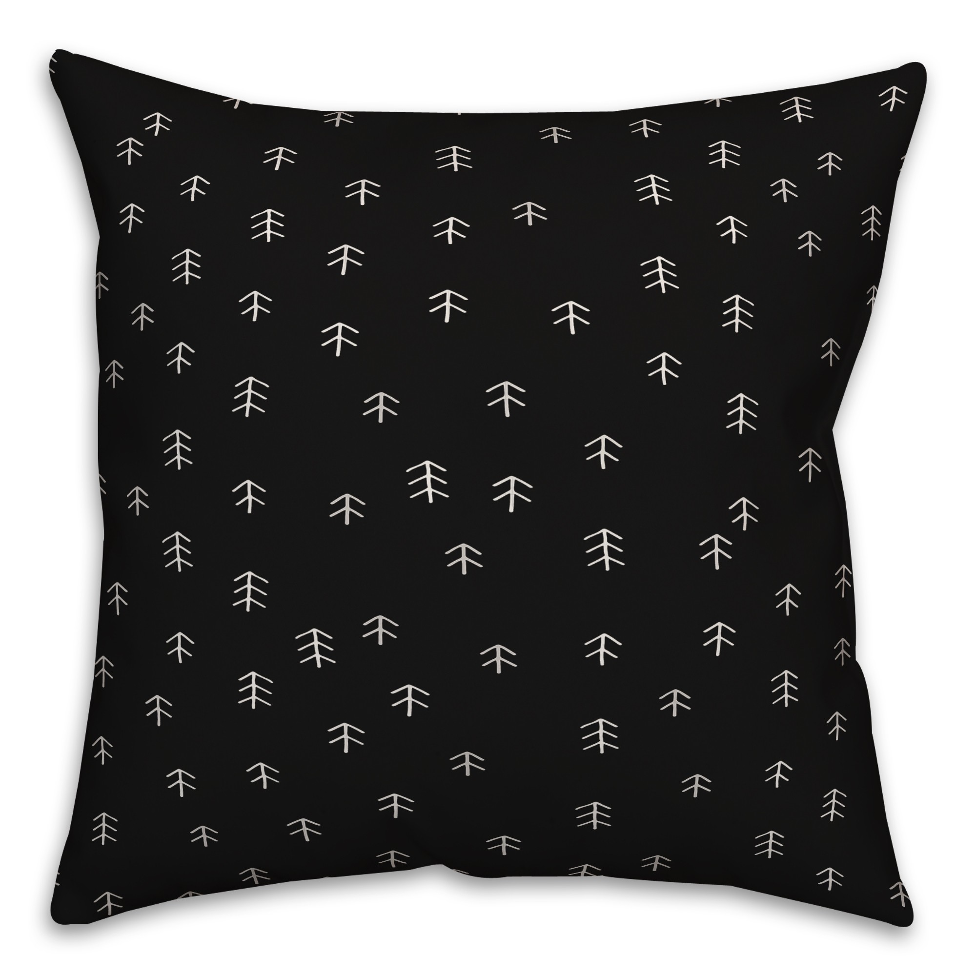 Scandinavian Trees in Black Pillow