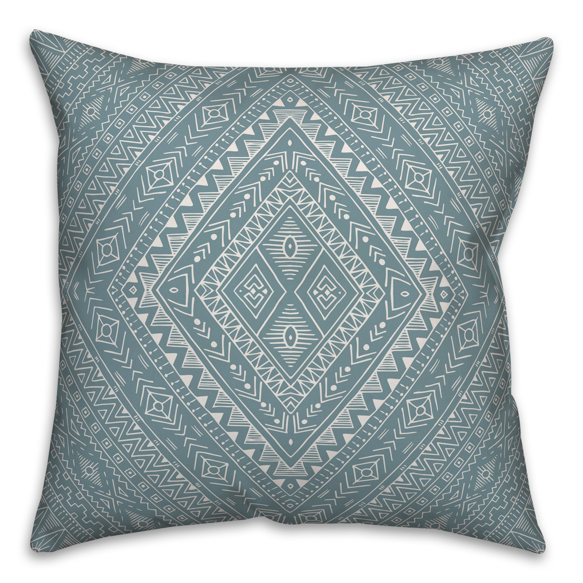 Aztec Diamond in Blue Pillow