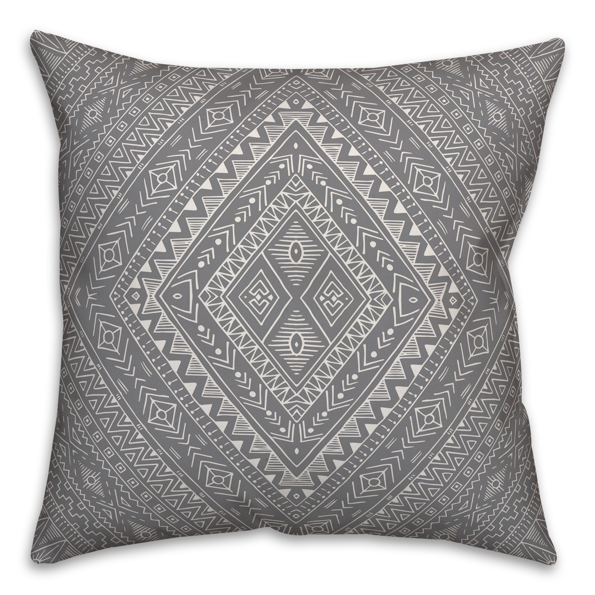 Aztec Diamond in Gray Pillow