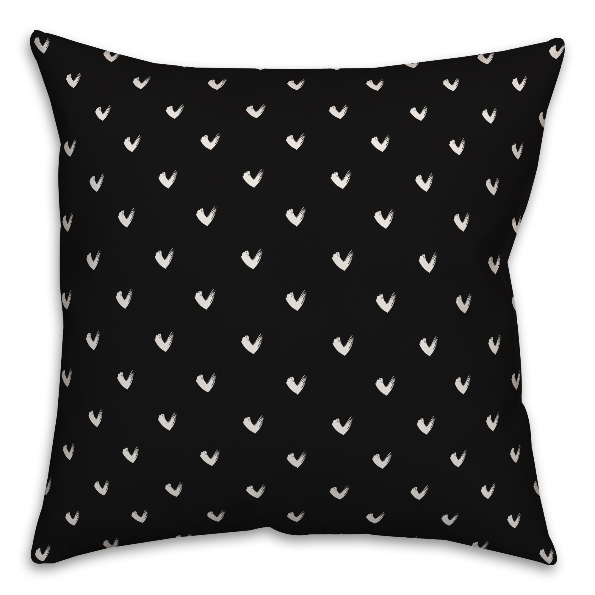 Cute Little Hearts in Black Pillow