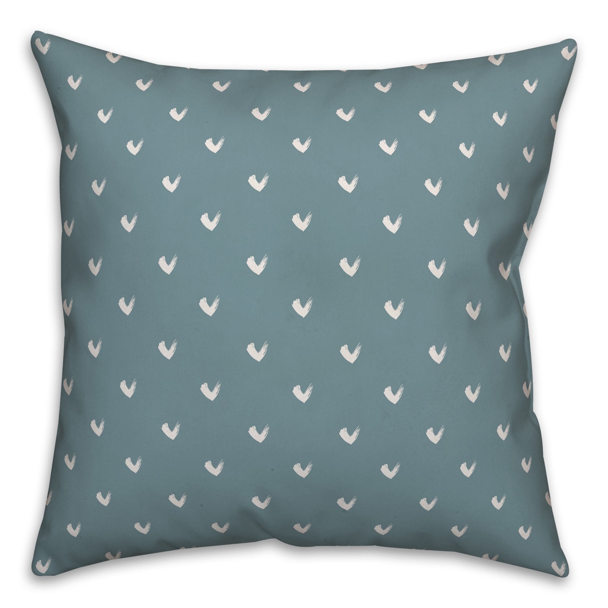 Cute Little Hearts in Blue Pillow