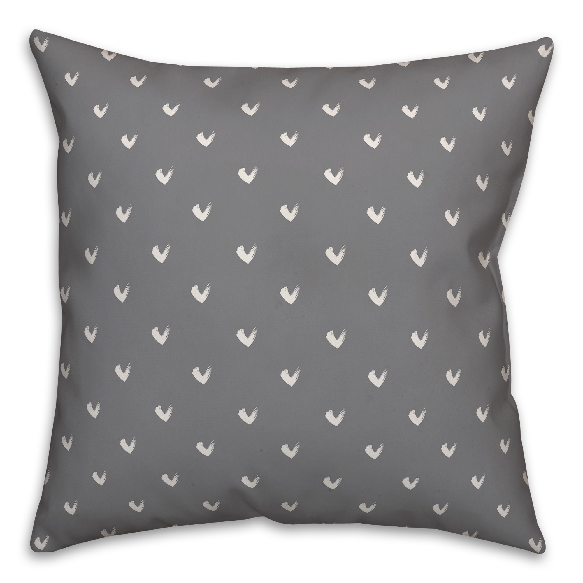 Cute Little Hearts in Gray Pillow