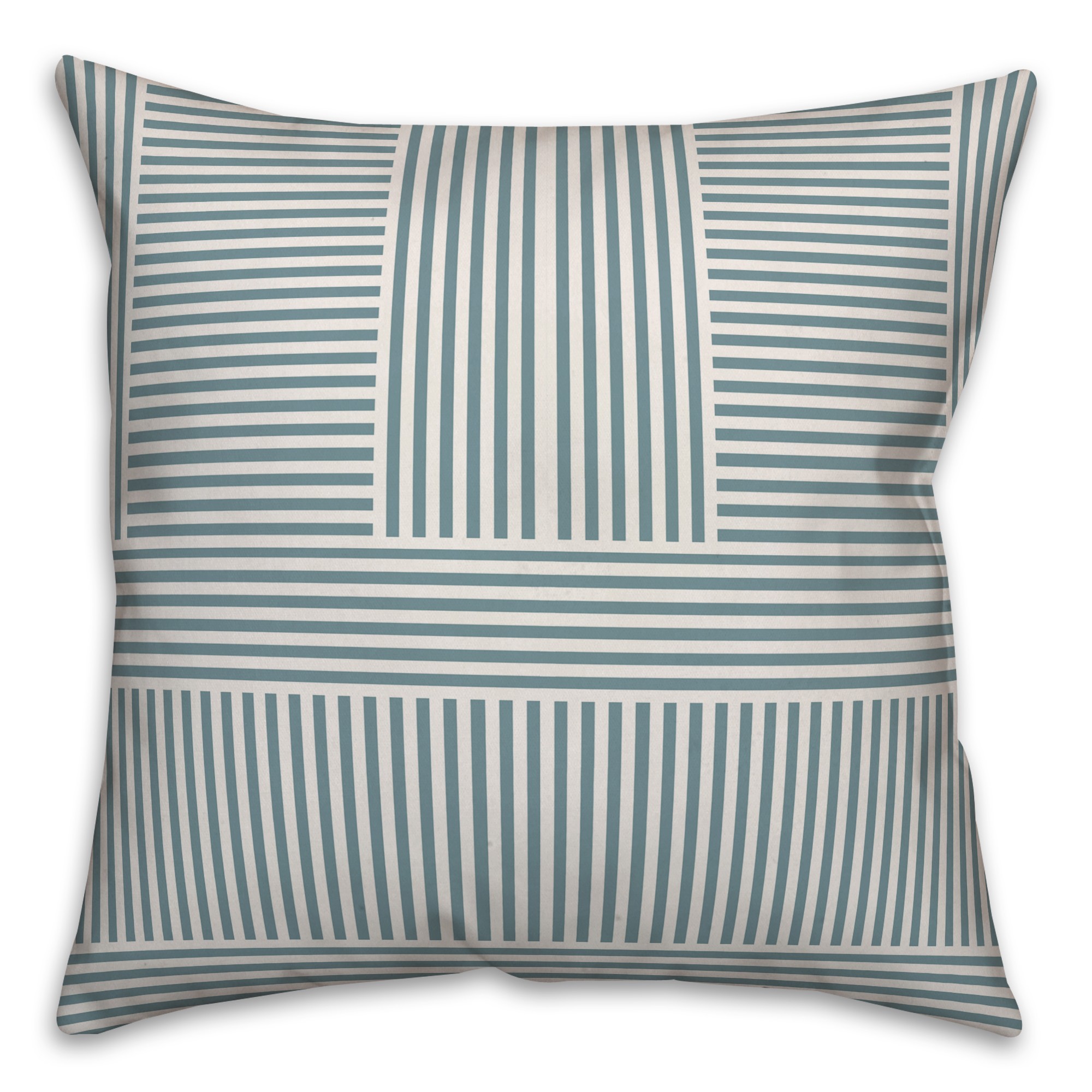Block Stripes in Blue Pillow
