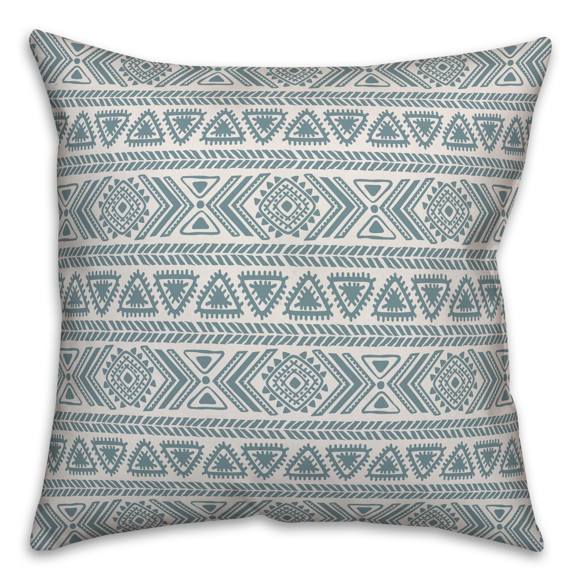 Tribal Sketches in Blue Pillow