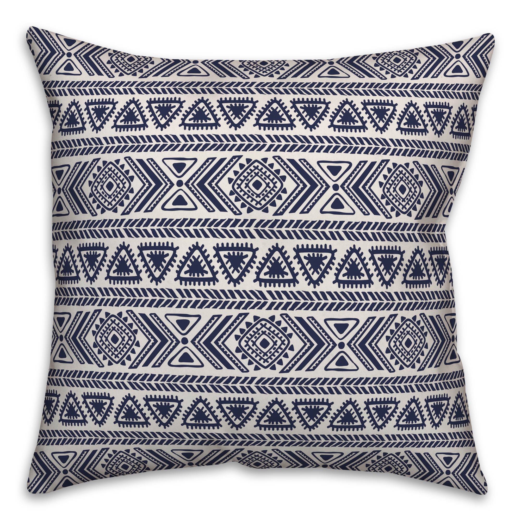 Tribal Sketches in Blue Pillow