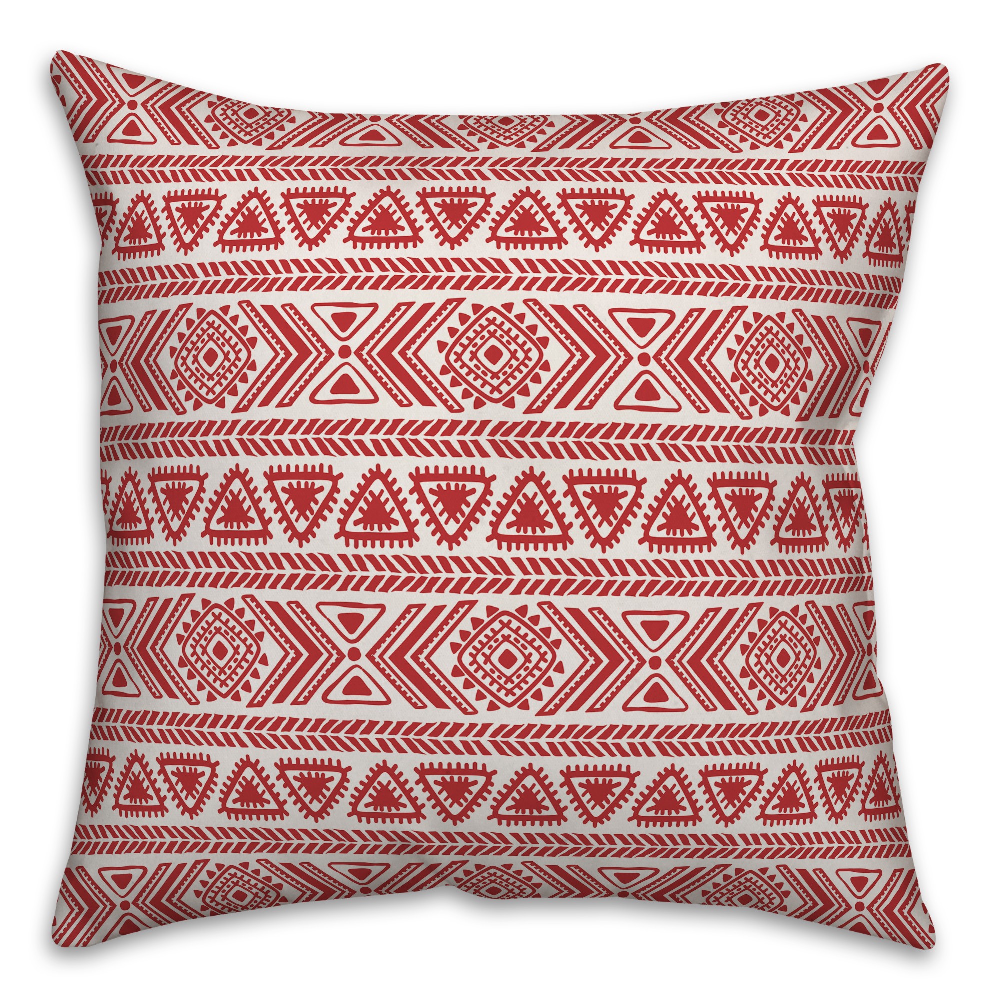 Tribal Sketches in Red Pillow