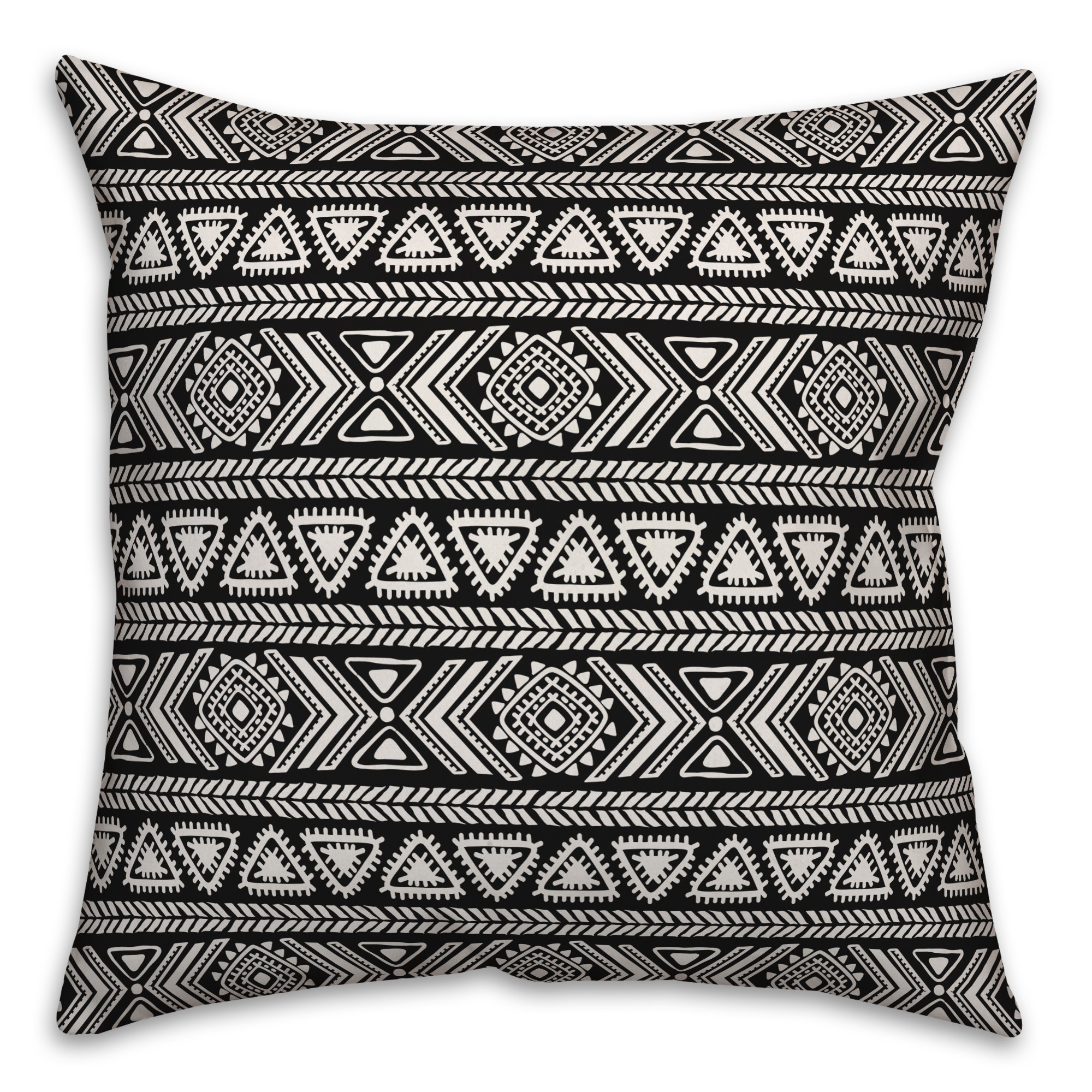 Tribal Sketches in Black Pillow