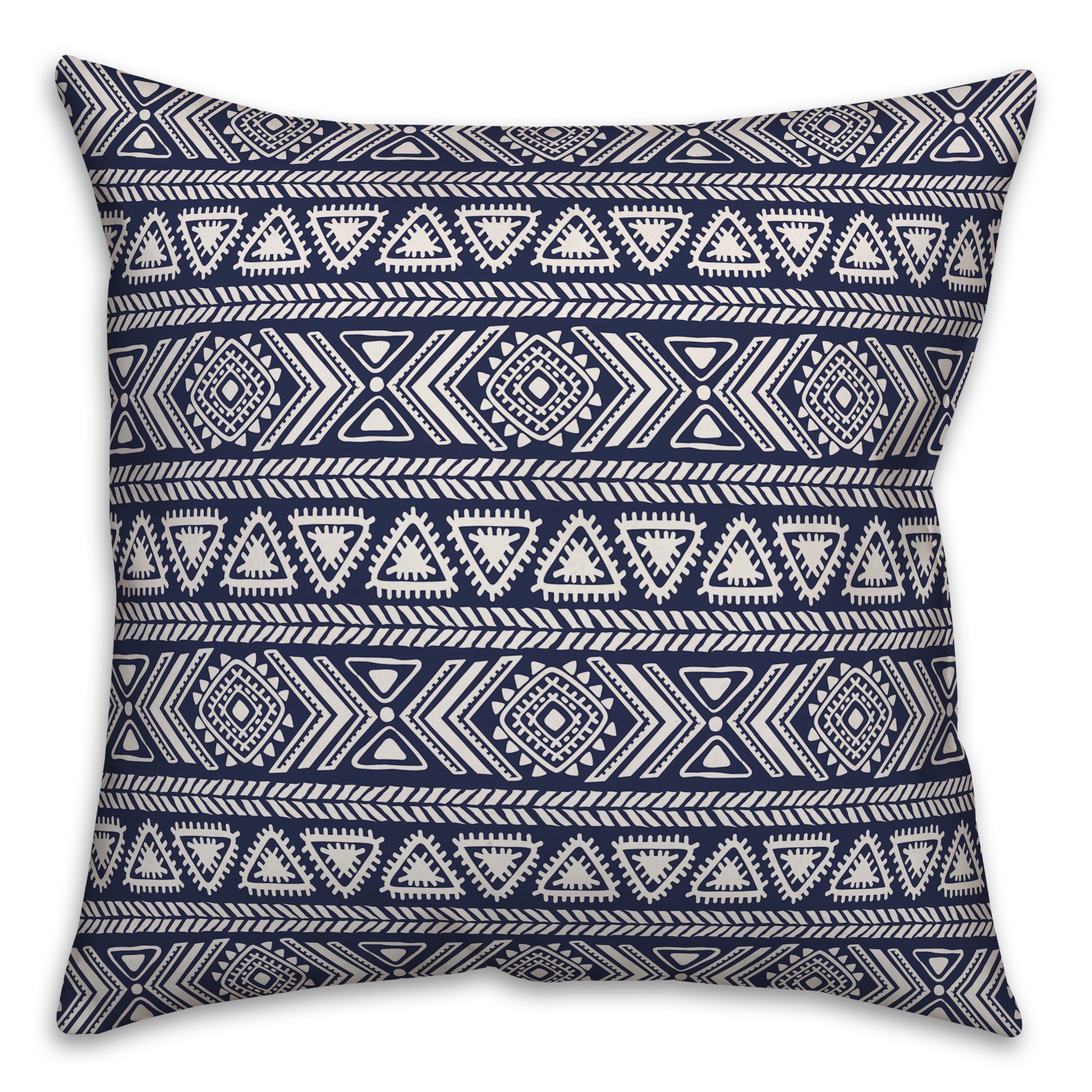Tribal Sketches in Blue Pillow