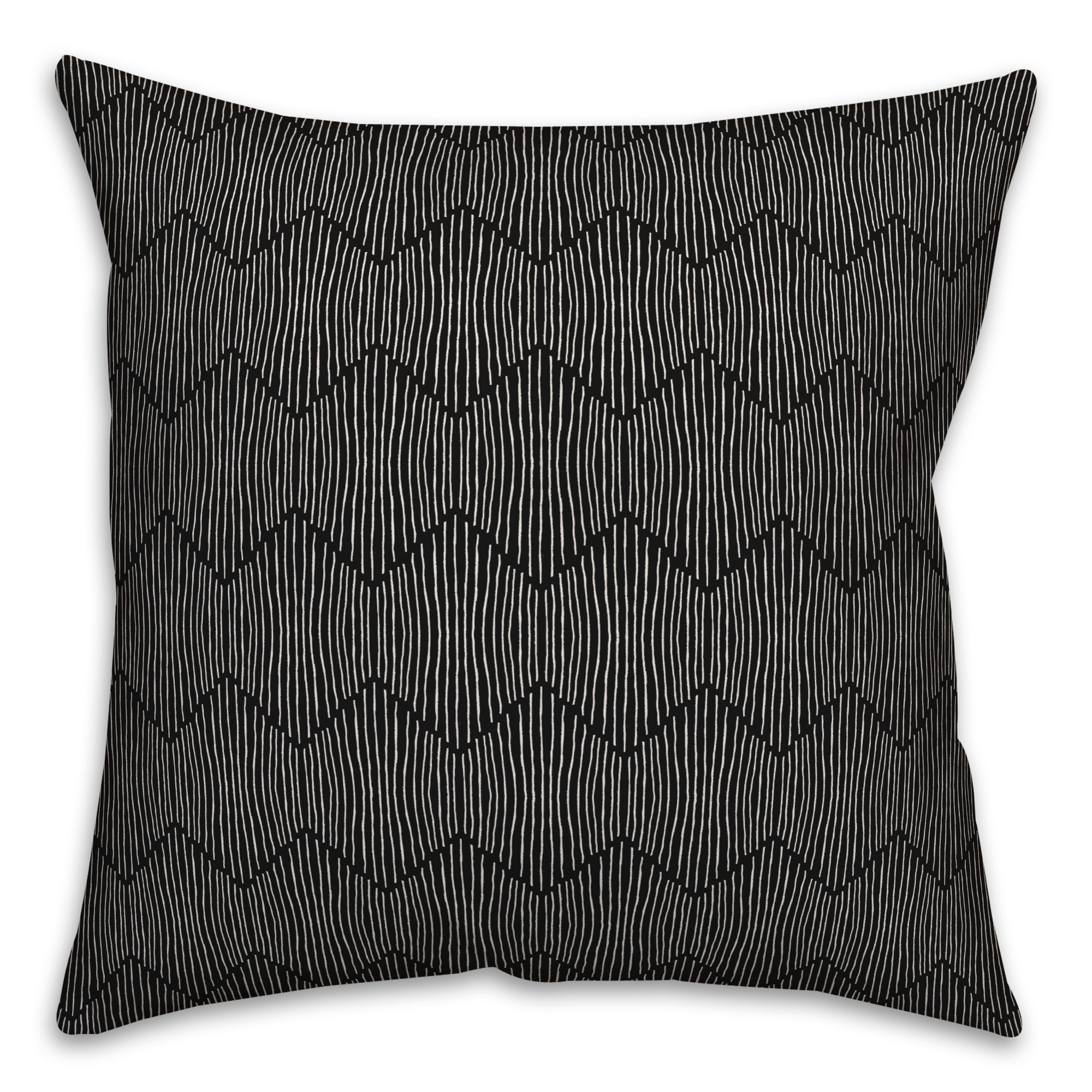 Stripe Hex in Black Pillow