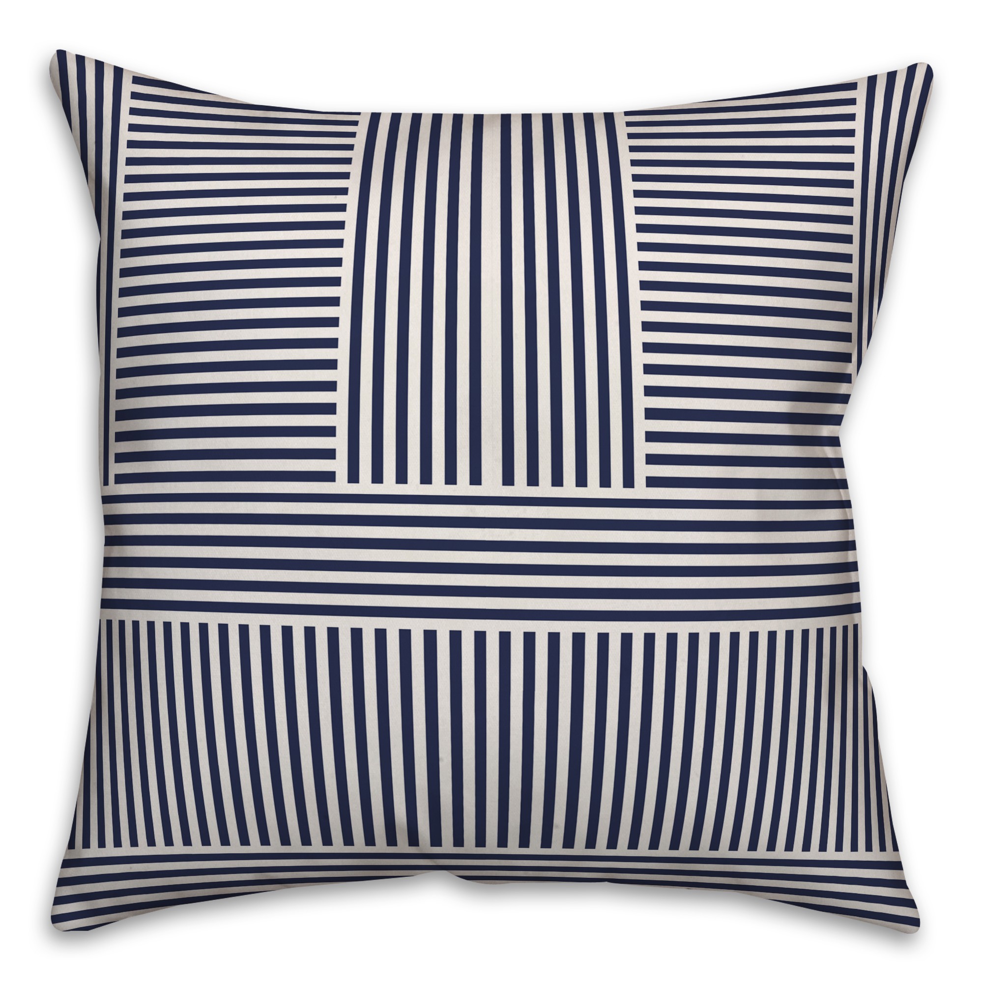 Block Stripes in Blue Pillow