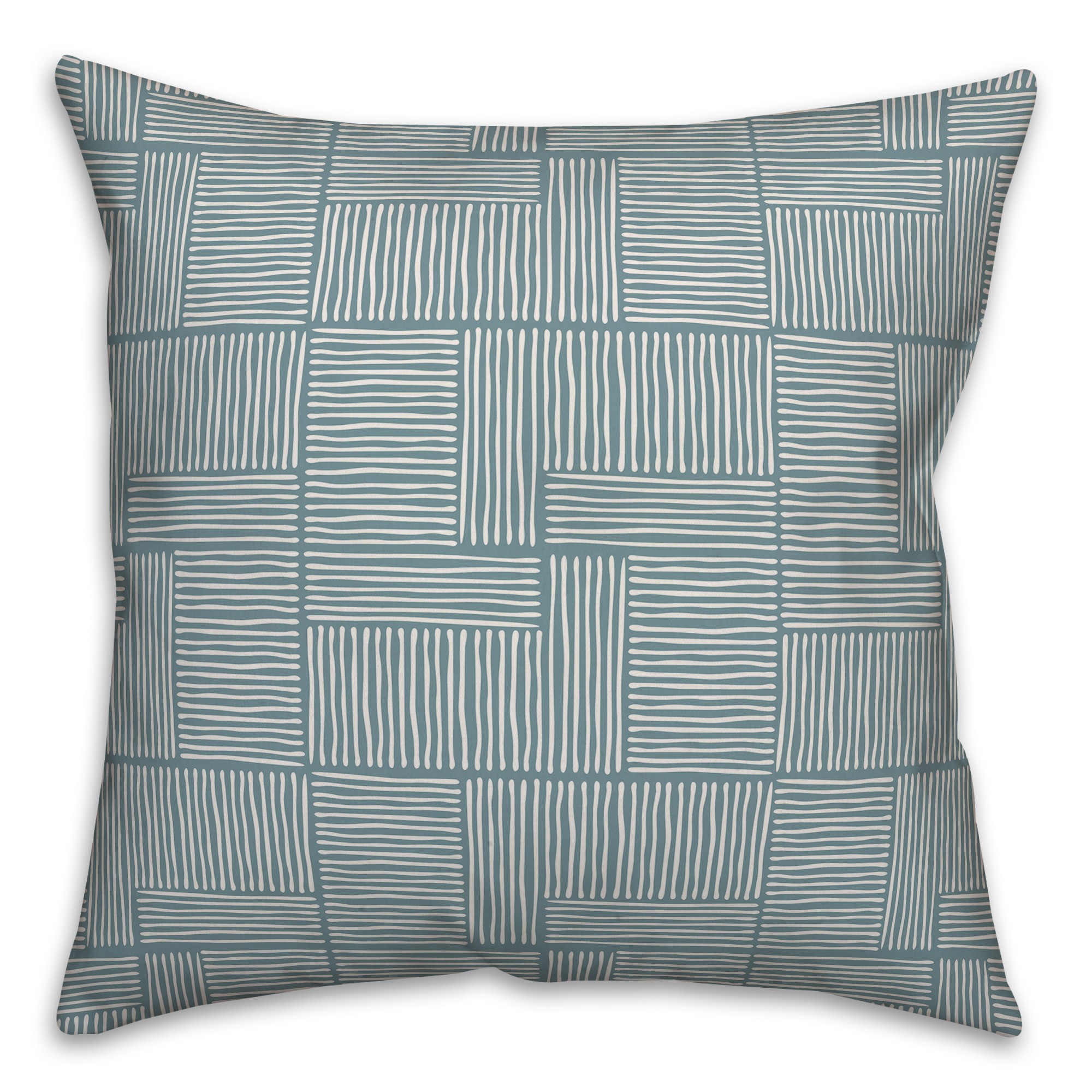 Swirl Squares in Blue Pillow