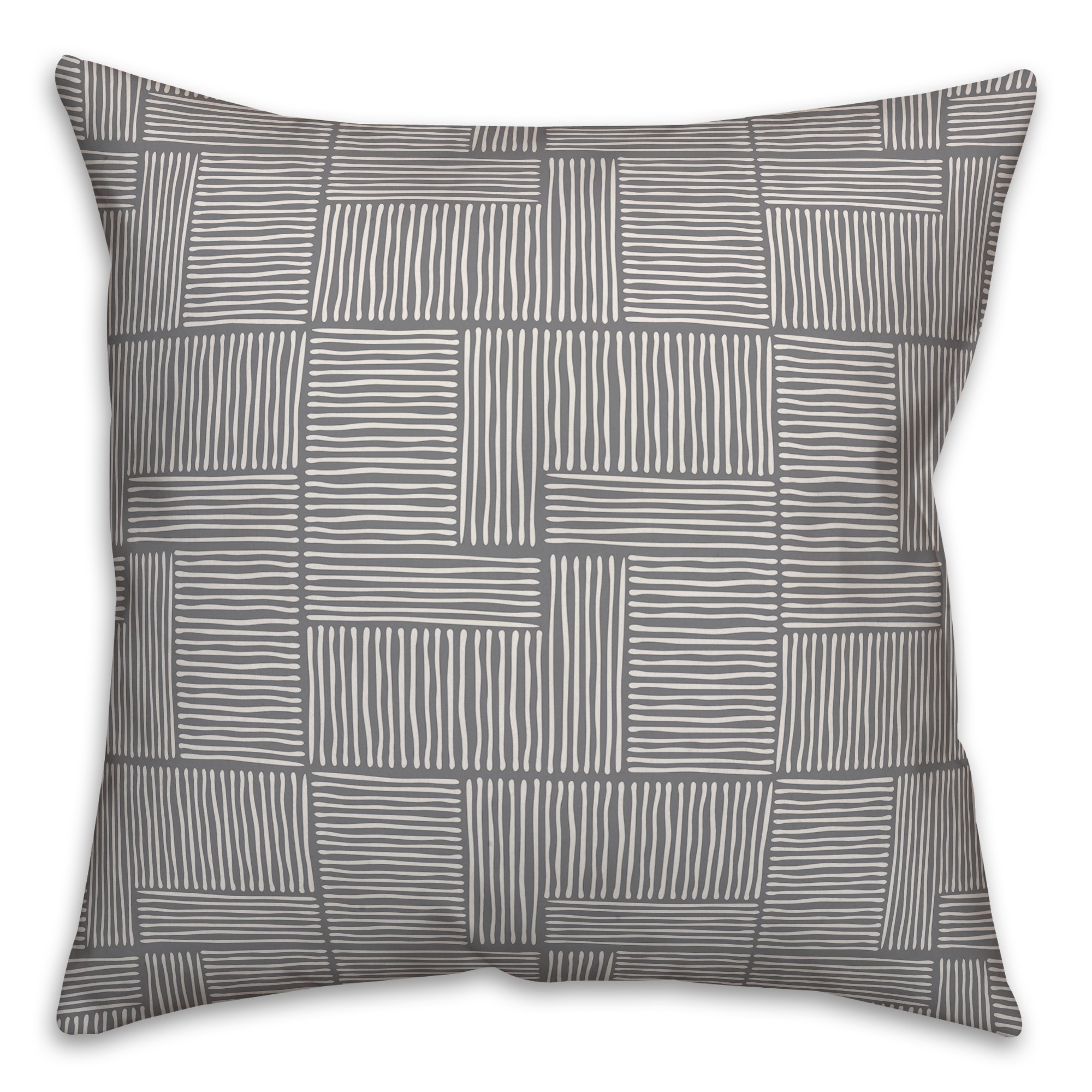 Swirl Squares in Gray Pillow