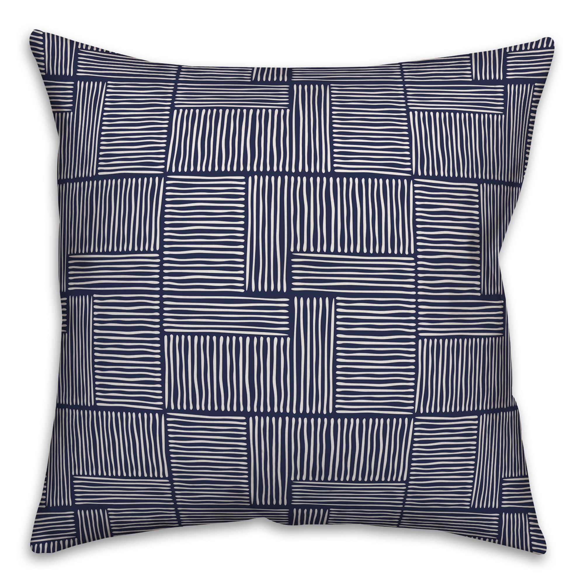 Swirl Squares in Blue Pillow