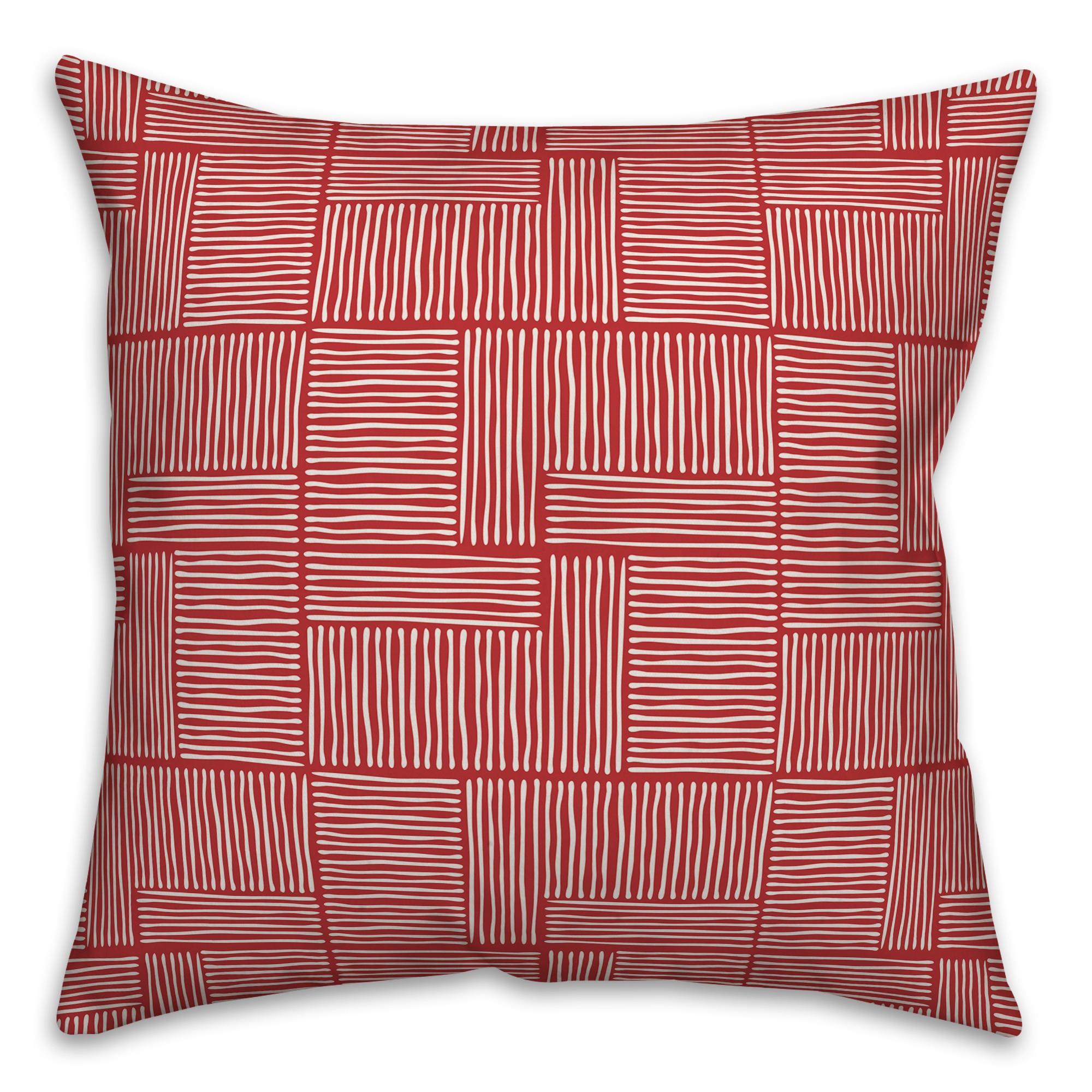 Swirl Squares in Red Pillow