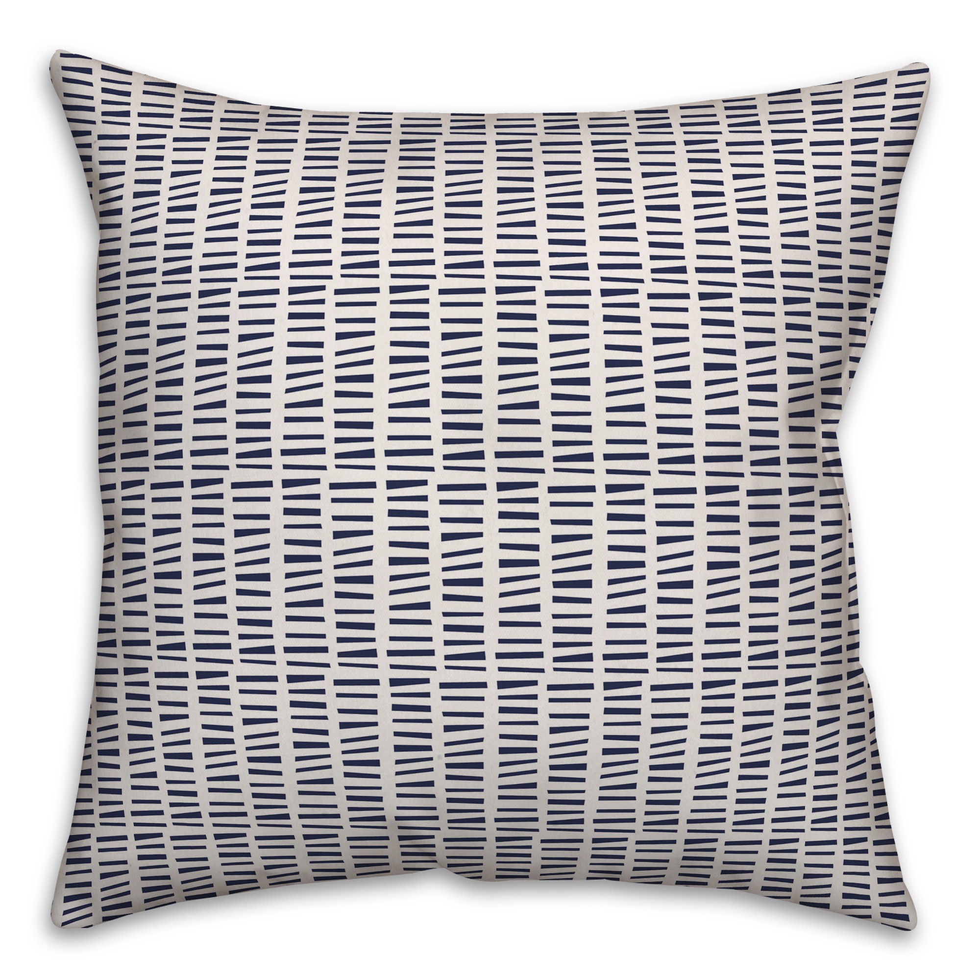 Tally Horizontal Lines in Blue Pillow