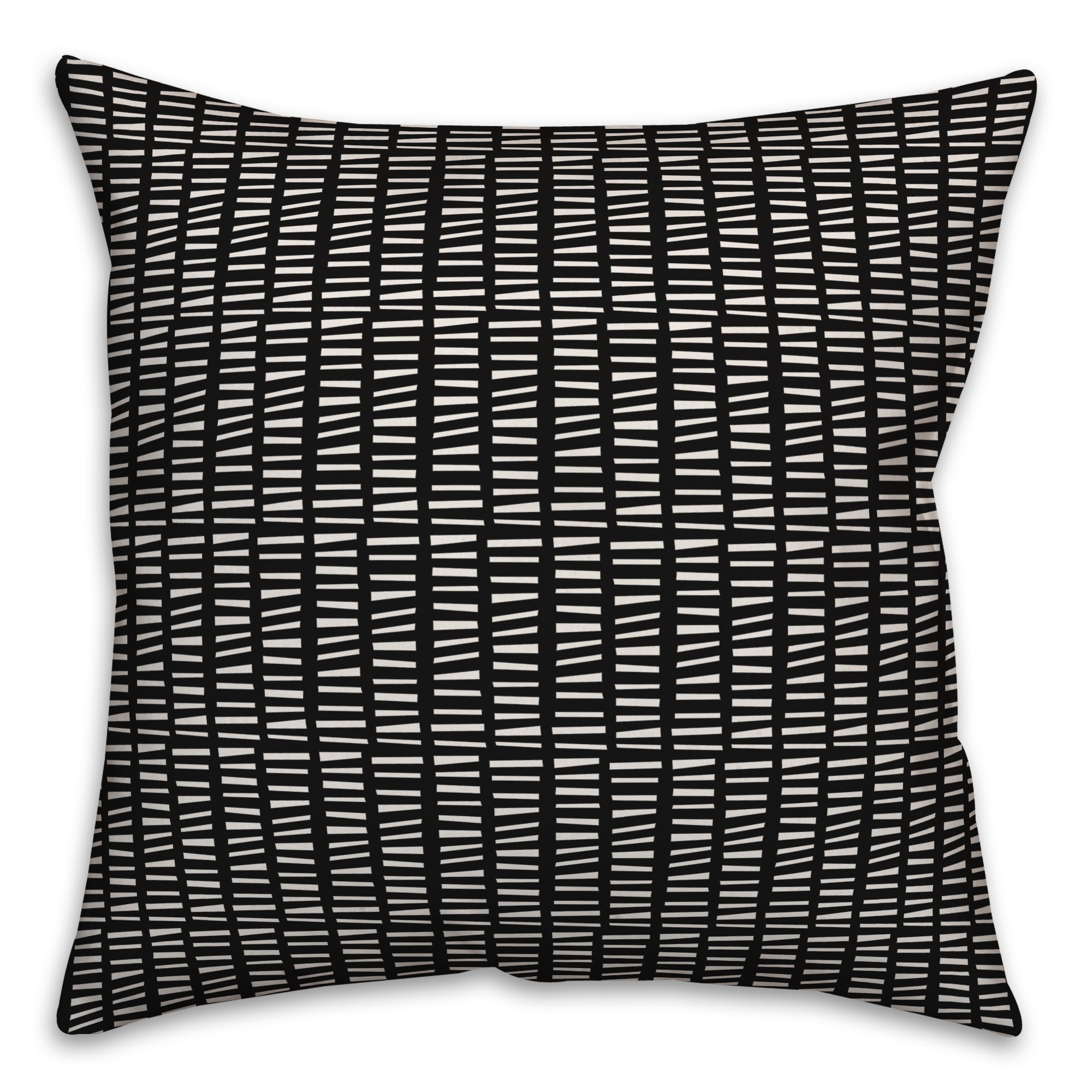 Tally Horizontal Lines in Black Pillow