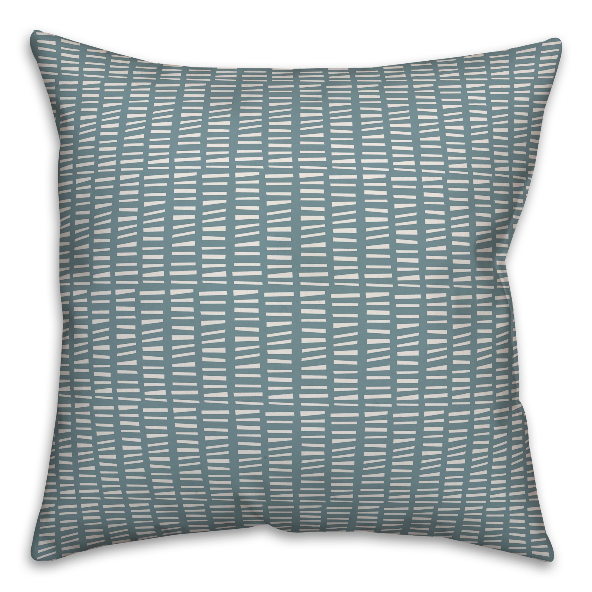 Tally Horizontal Lines in Blue Pillow