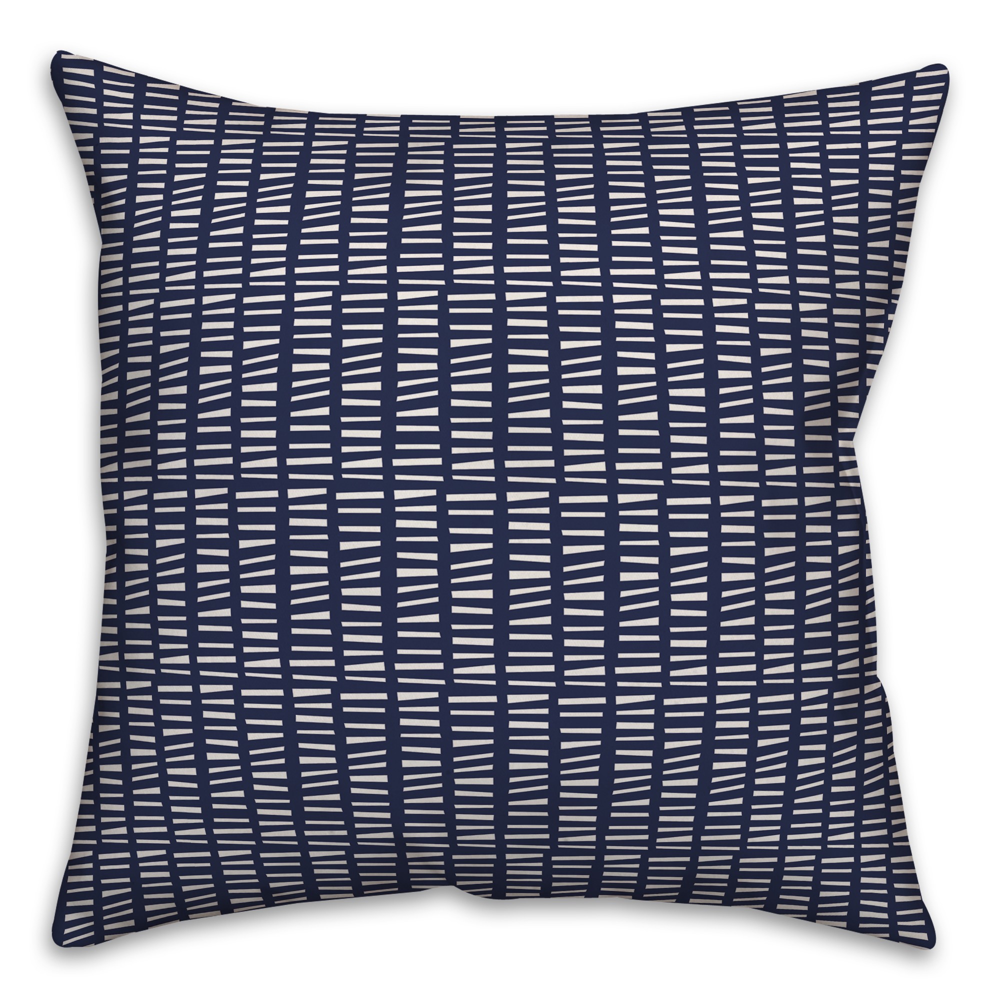 Tally Horizontal Lines in Blue Pillow